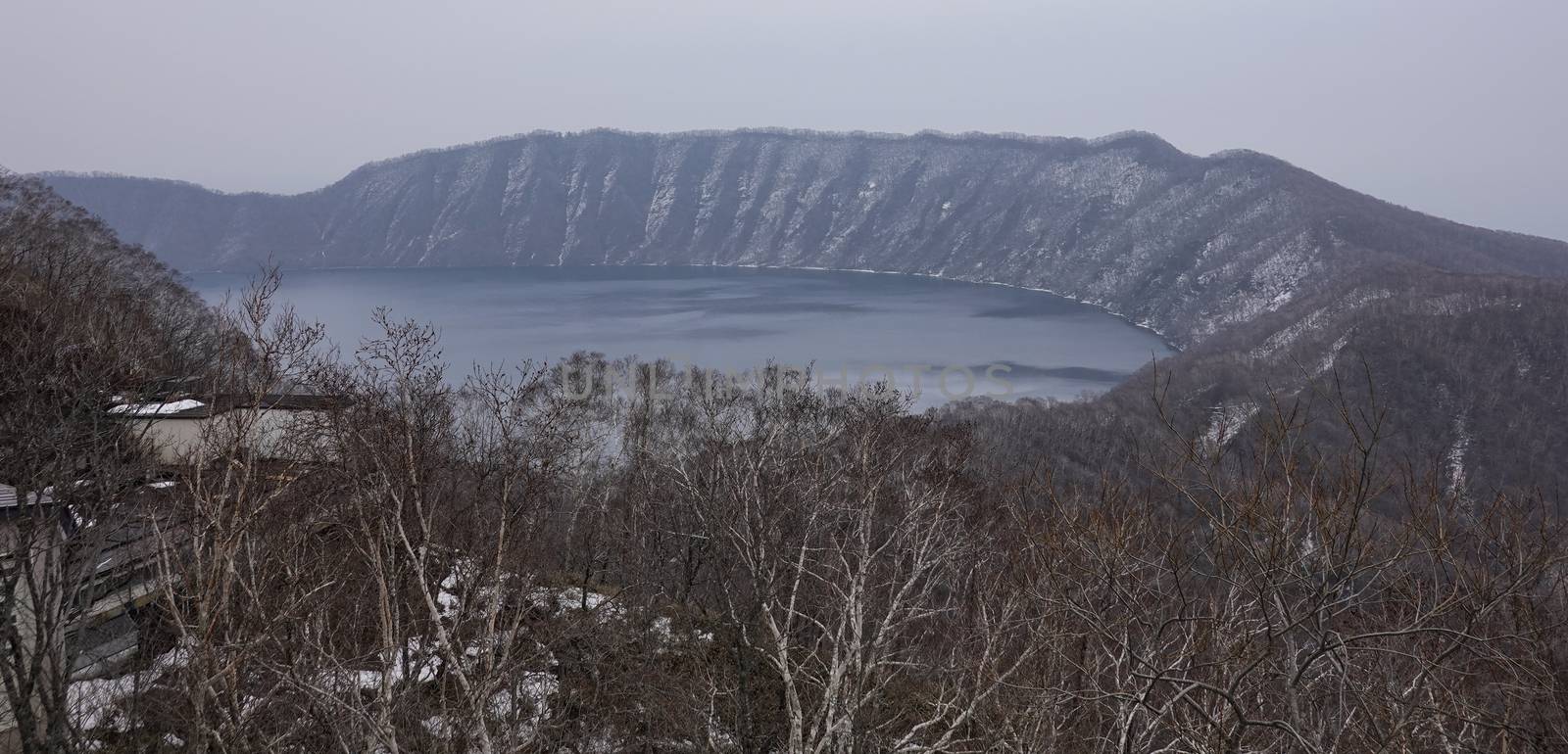 Kuttara lake landscape at Noboribetsu Bear Park in Noboribetsu city,Hokkaido, Japan.