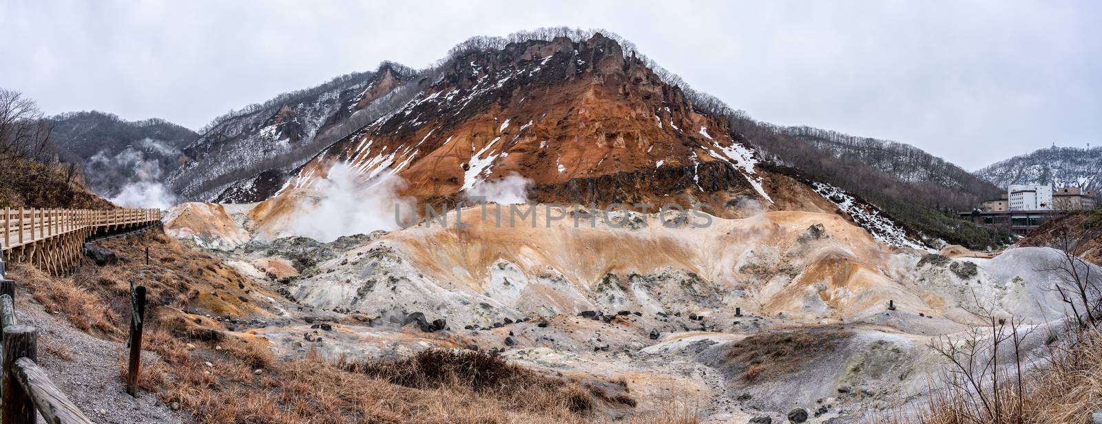 Jigokudani, Hell valley in Noboribetsu Hokkaido, Japan.