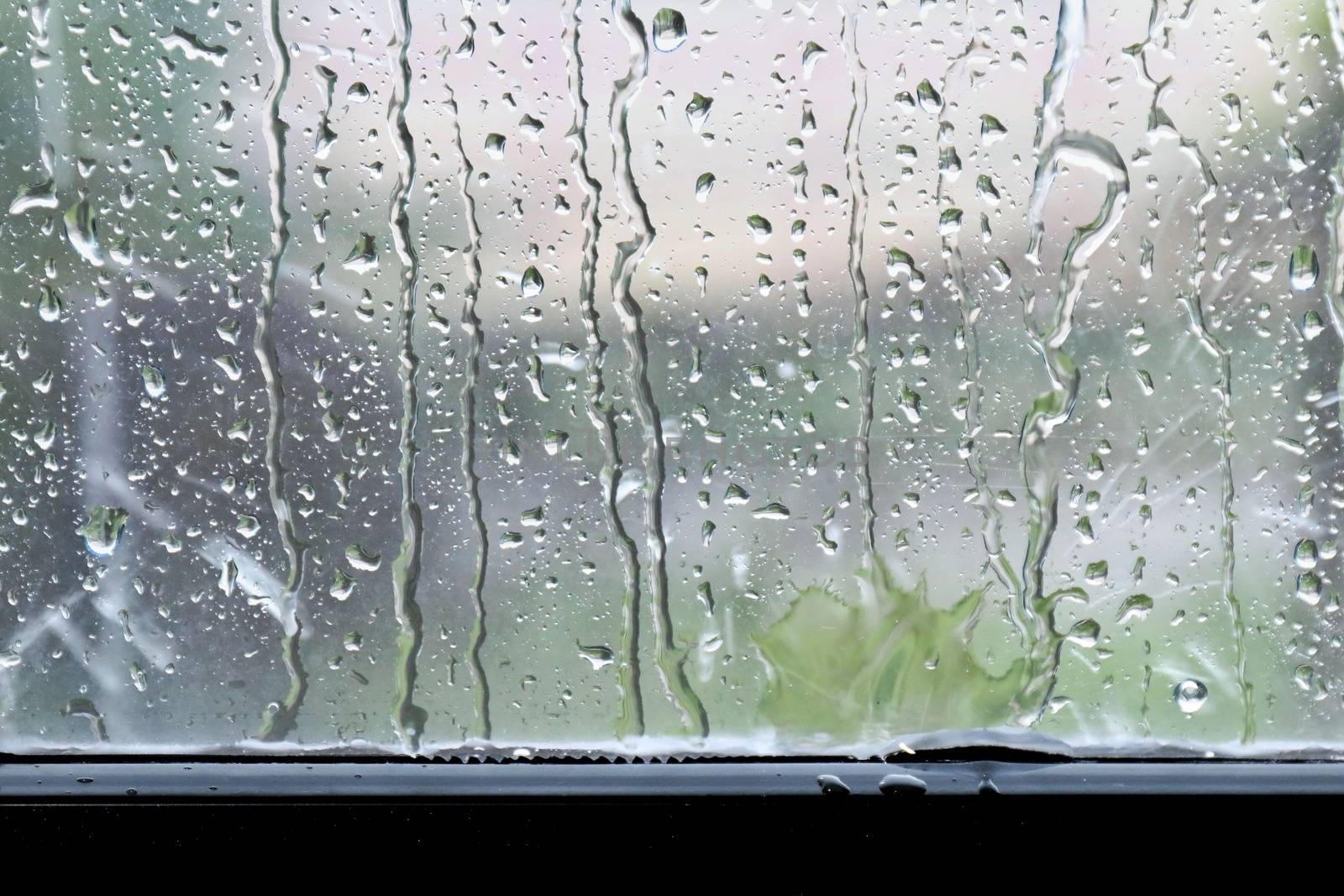 rain, raindrop on window glass fresh for background