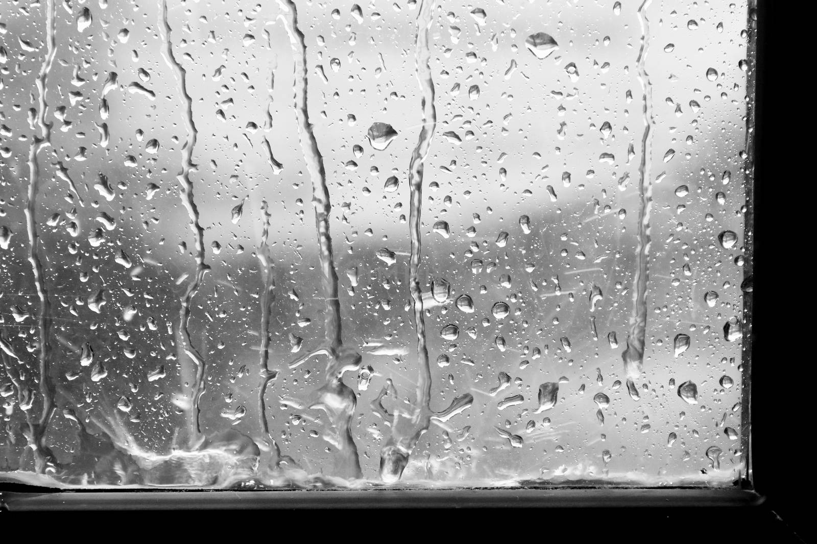 rain, raindrop on window glass fresh for background