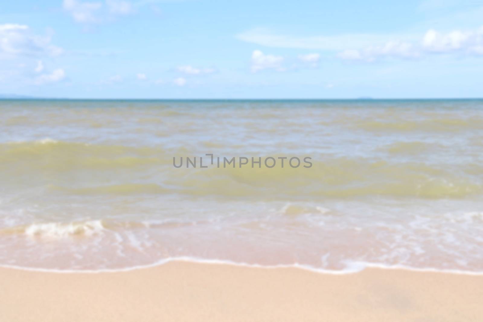 blurred sea and sky soft or sea waves for background beach by cgdeaw