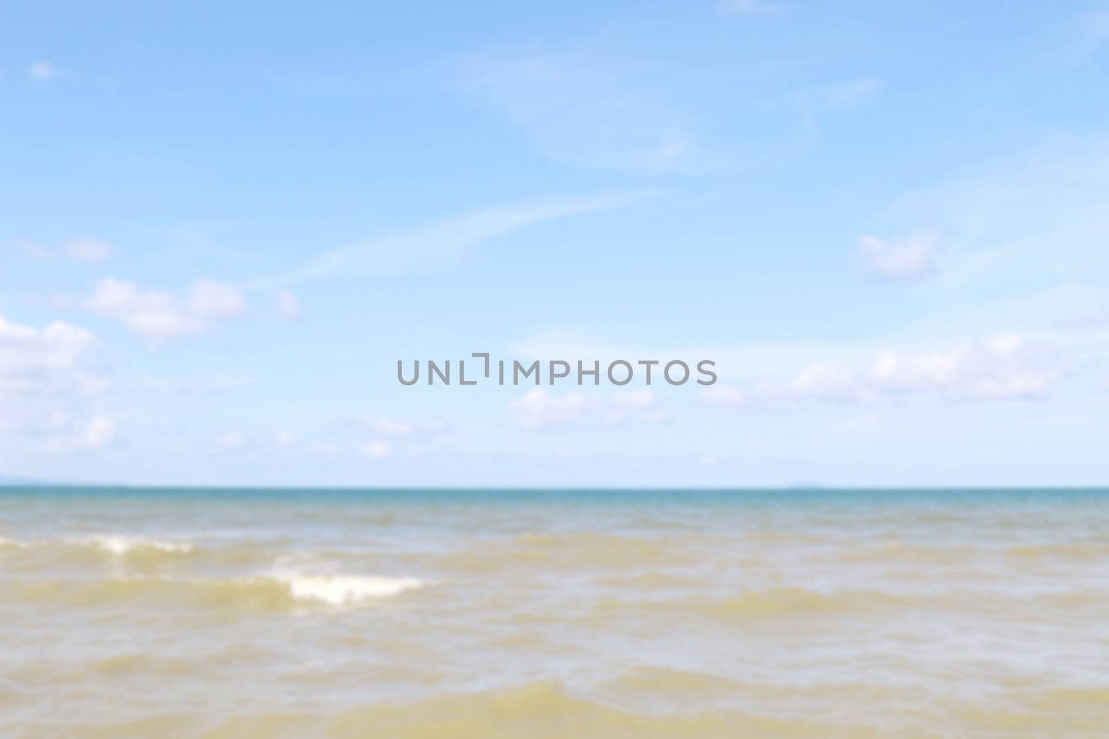 blurred sea and sky soft or sea waves for background beach by cgdeaw