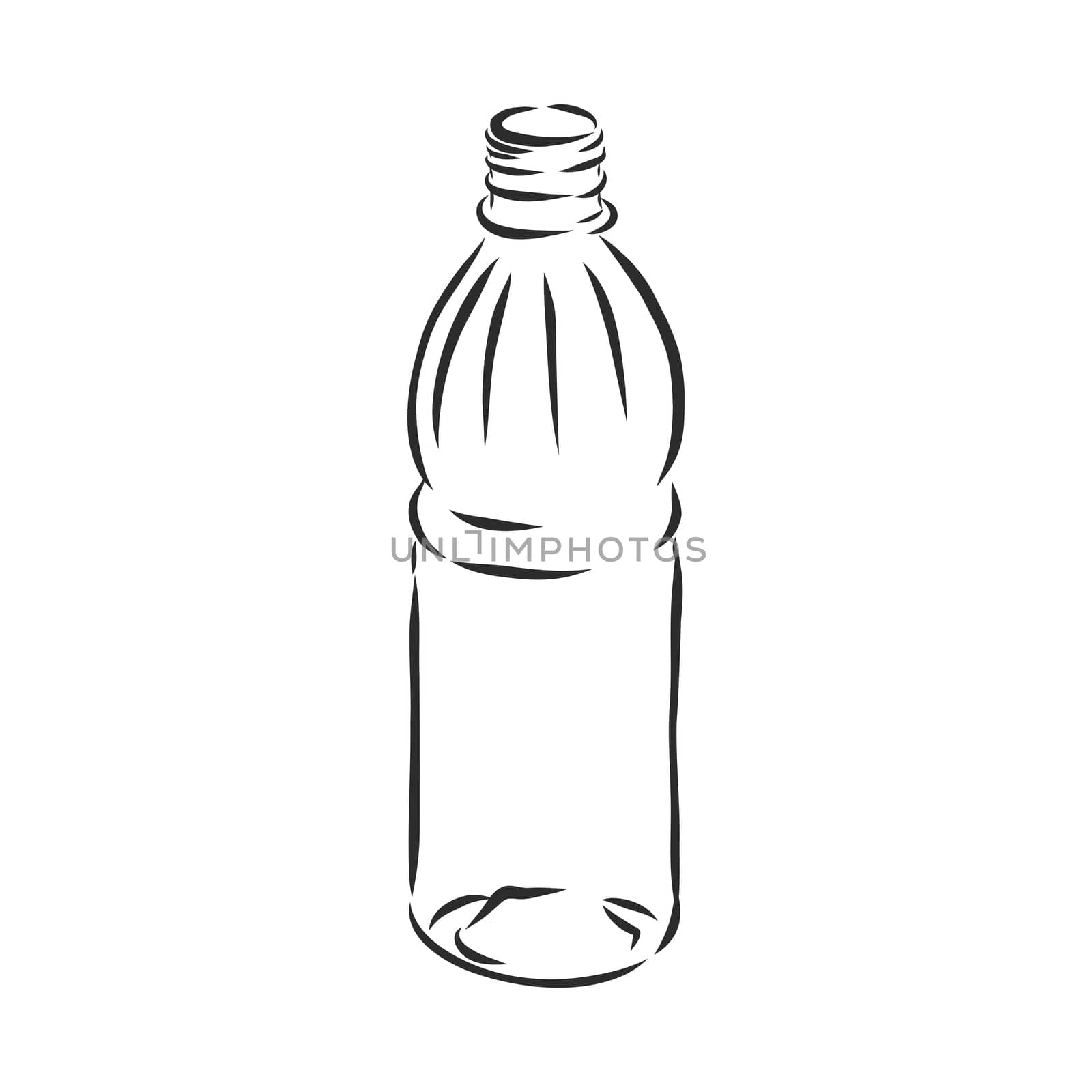 Vector Single Sketch Plastic Bottle of Water