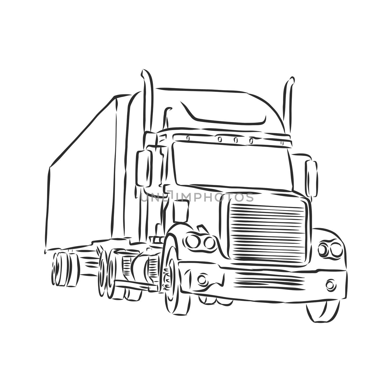 truck symbol, sketch in simple lines