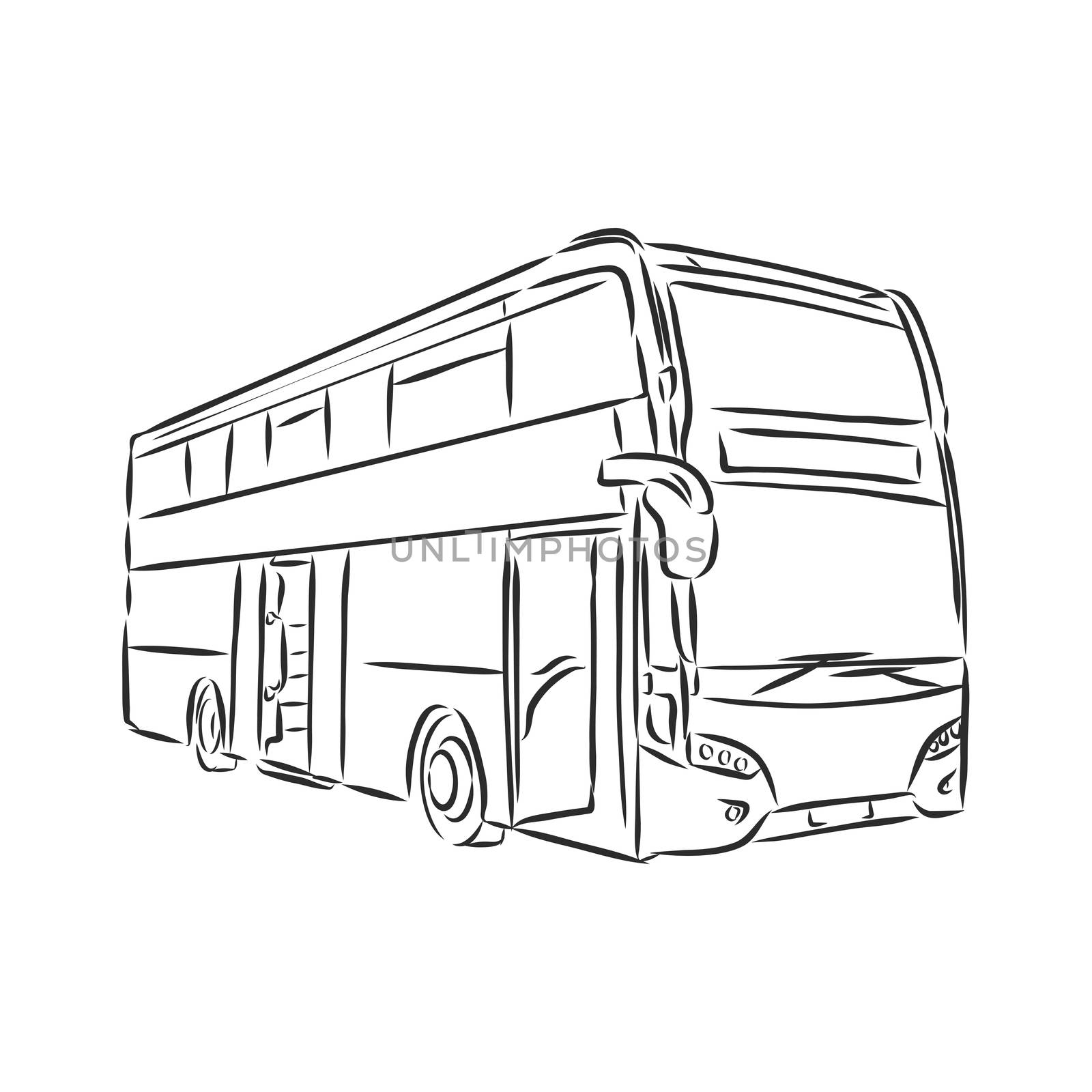 modern bus symbol, outlined vector icon