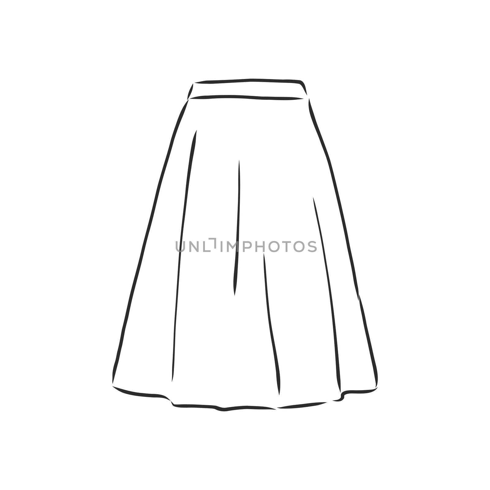 Vector illustration of skirts. Women's clothes. women's skirt, vector sketch illustration by ekaterina