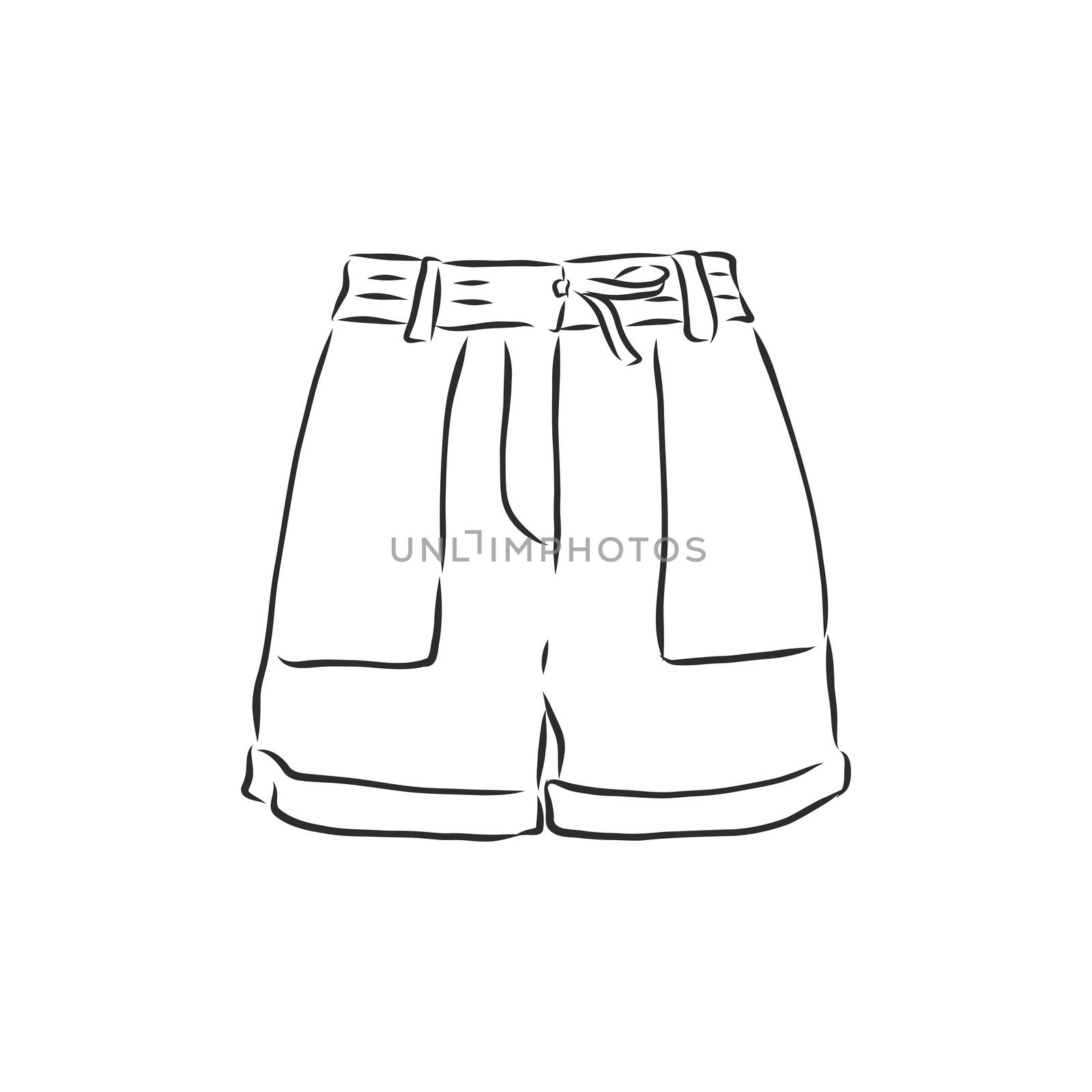 Vector illustration of shorts. Casual clothes. shorts, vector sketch illustration by ekaterina