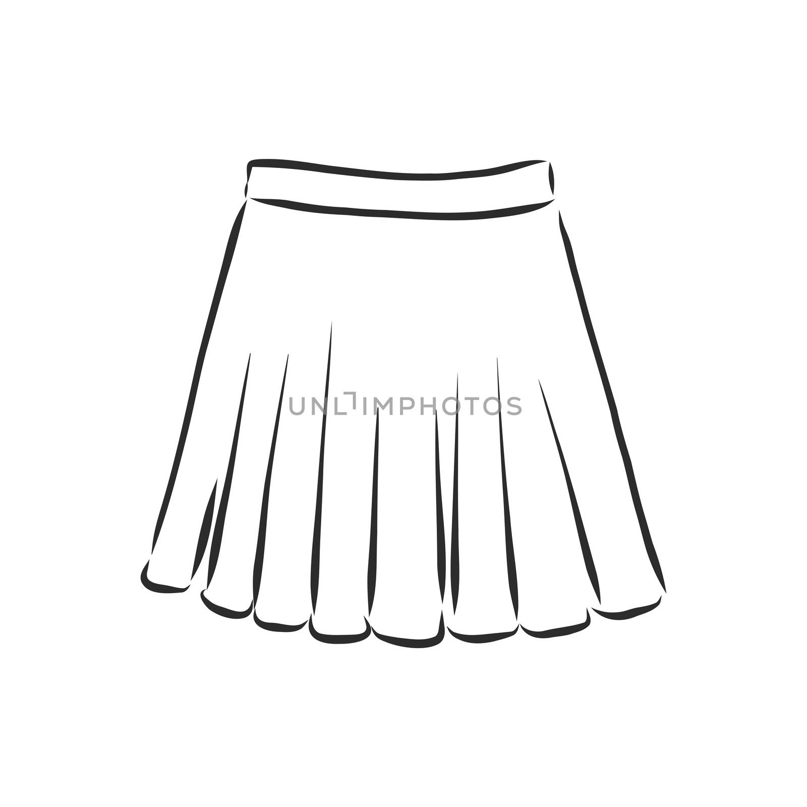 Vector illustration of skirts. Women's clothes