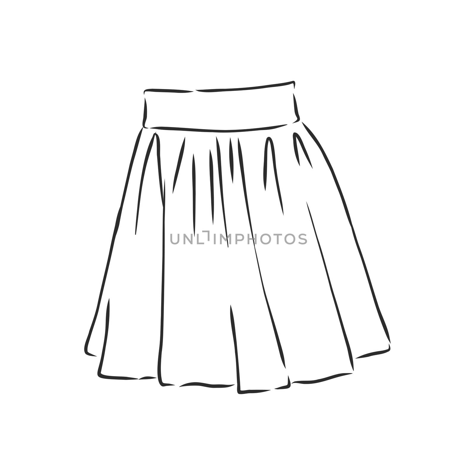 Vector illustration of skirts. Women's clothes, skirt, vector sketch illustration by ekaterina