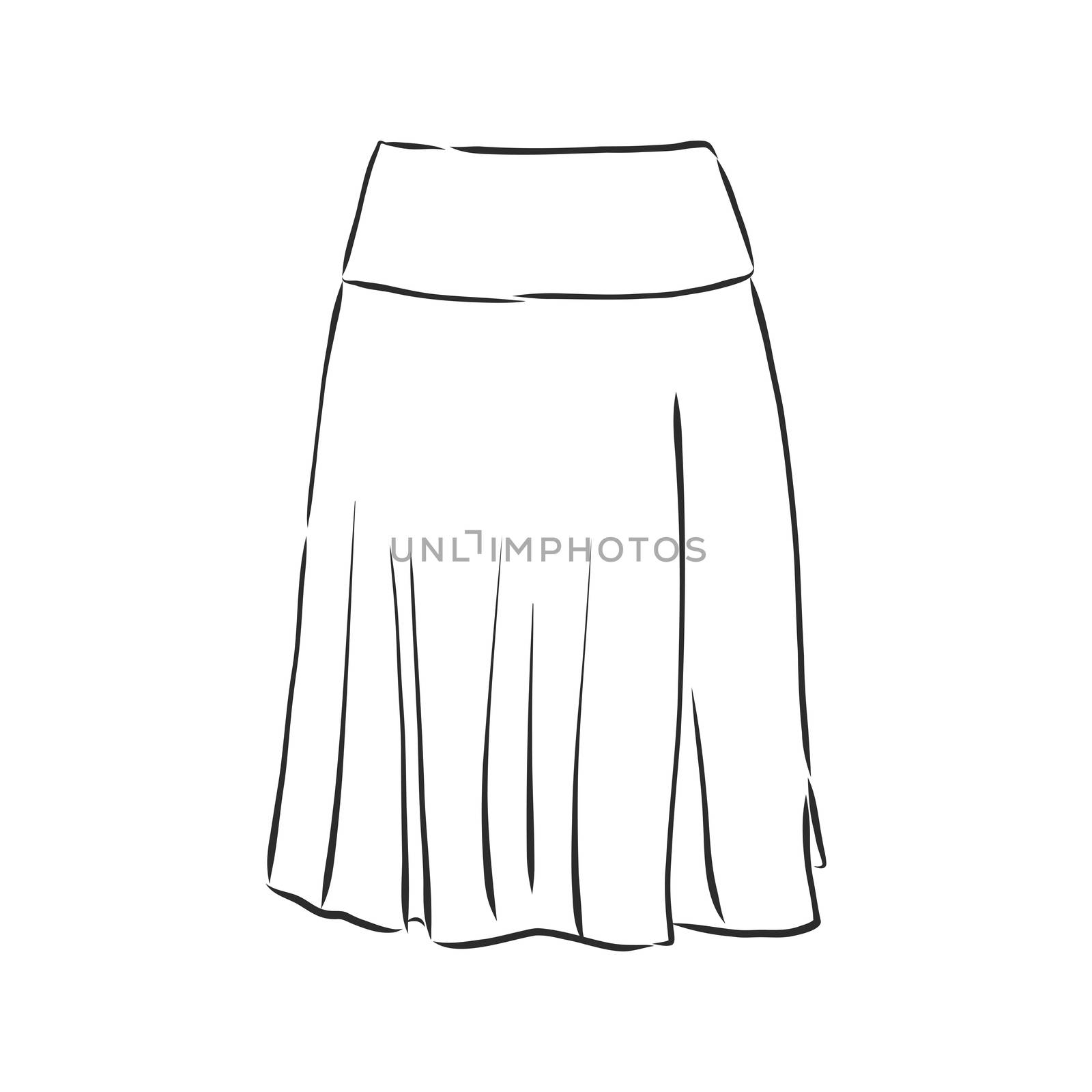 Vector illustration of skirts. Women's clothes, skirt, vector sketch illustration by ekaterina