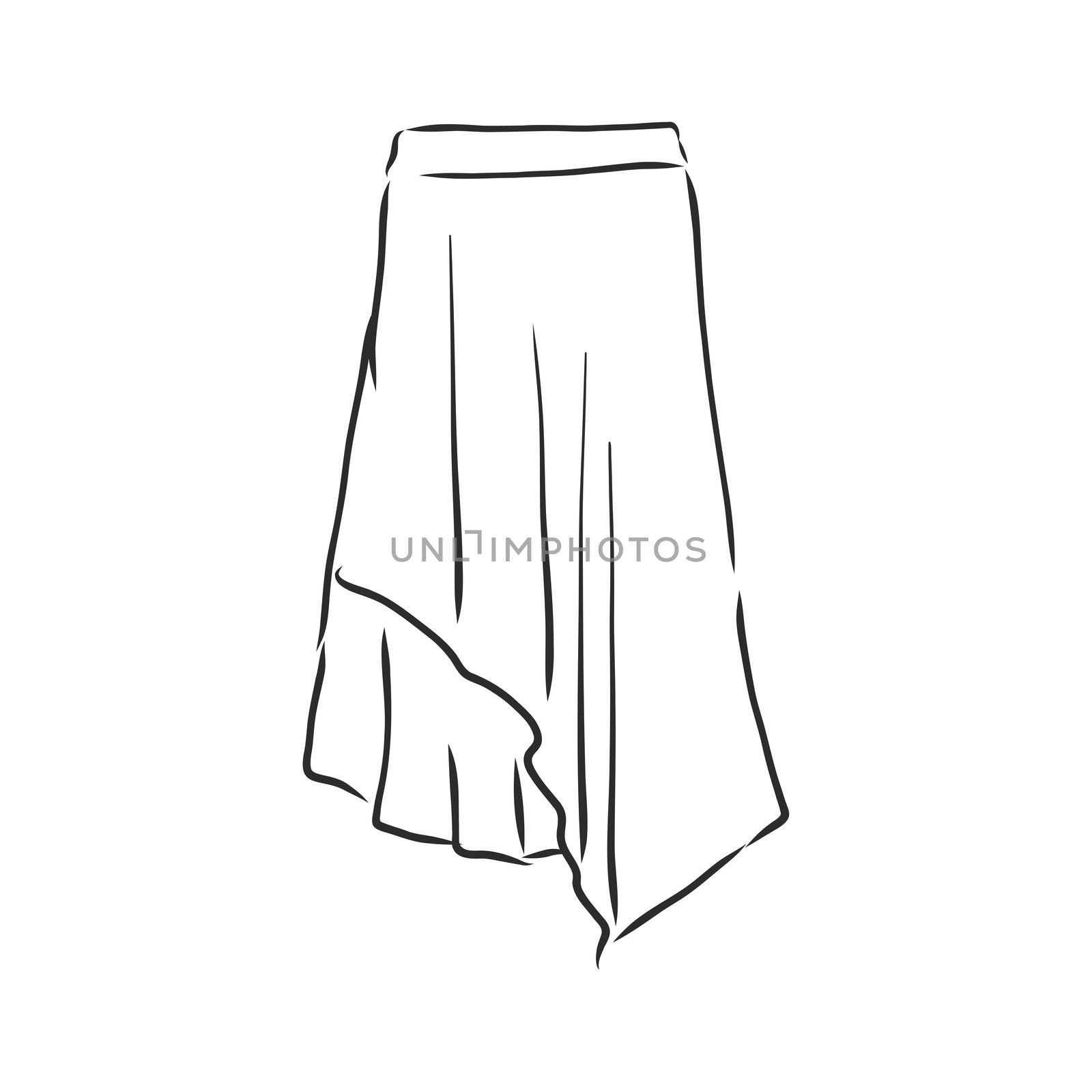 Vector illustration of skirts. Women's clothes, skirt, vector sketch illustration by ekaterina