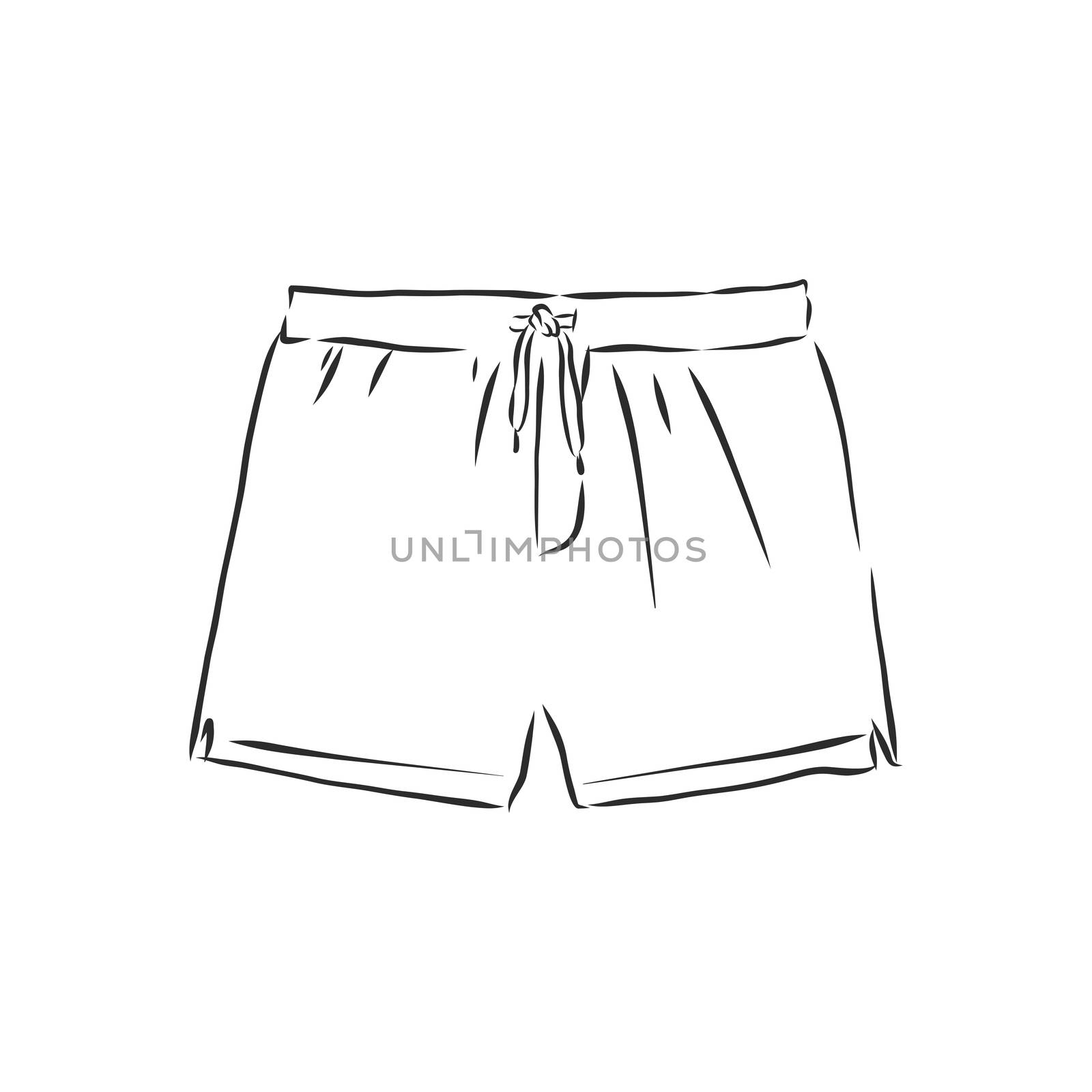 Vector illustration of shorts. Casual clothes. shorts, vector sketch illustration by ekaterina