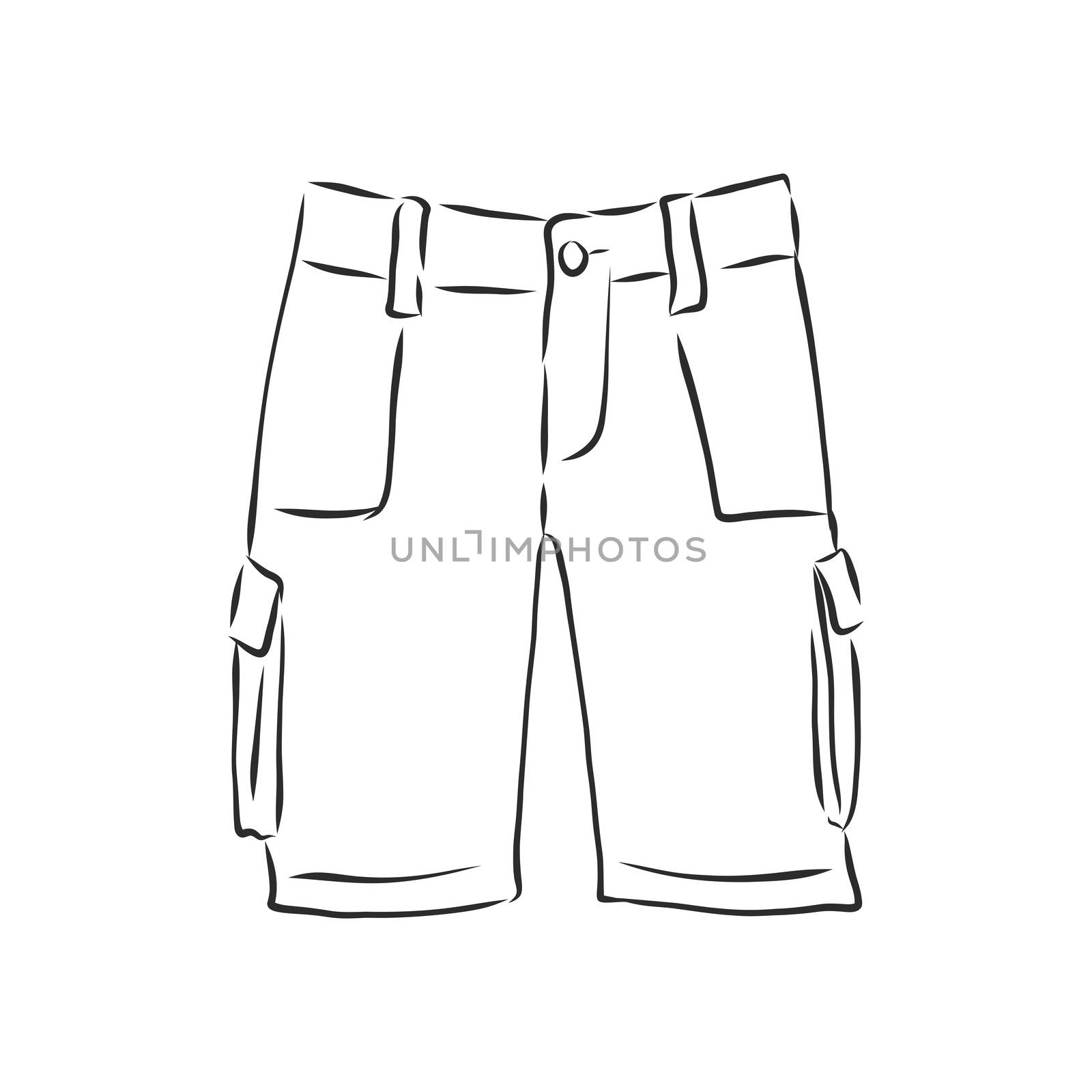 Vector illustration of shorts. Casual clothes. shorts, vector sketch illustration by ekaterina