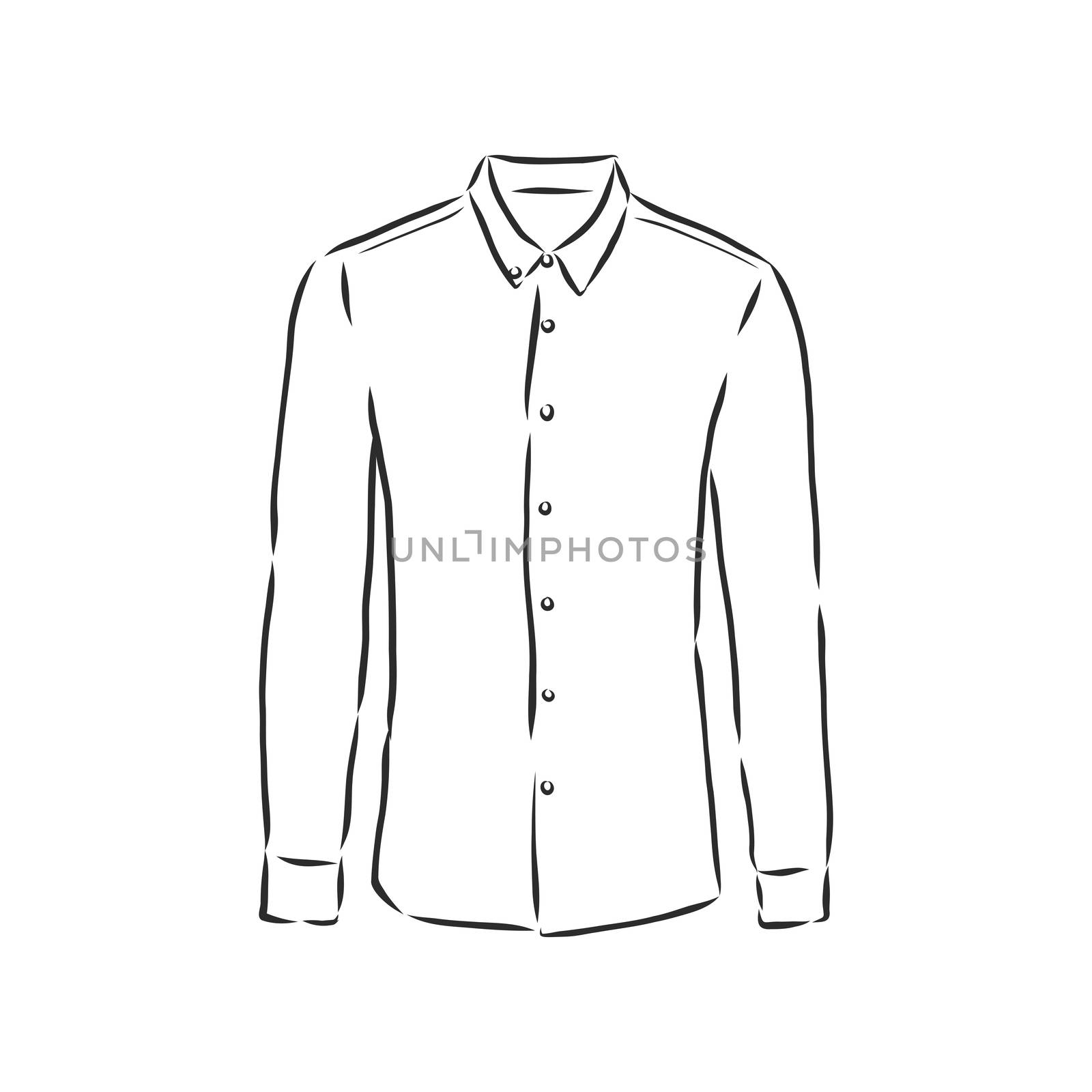 Vector illustration of man's shirt. Front view