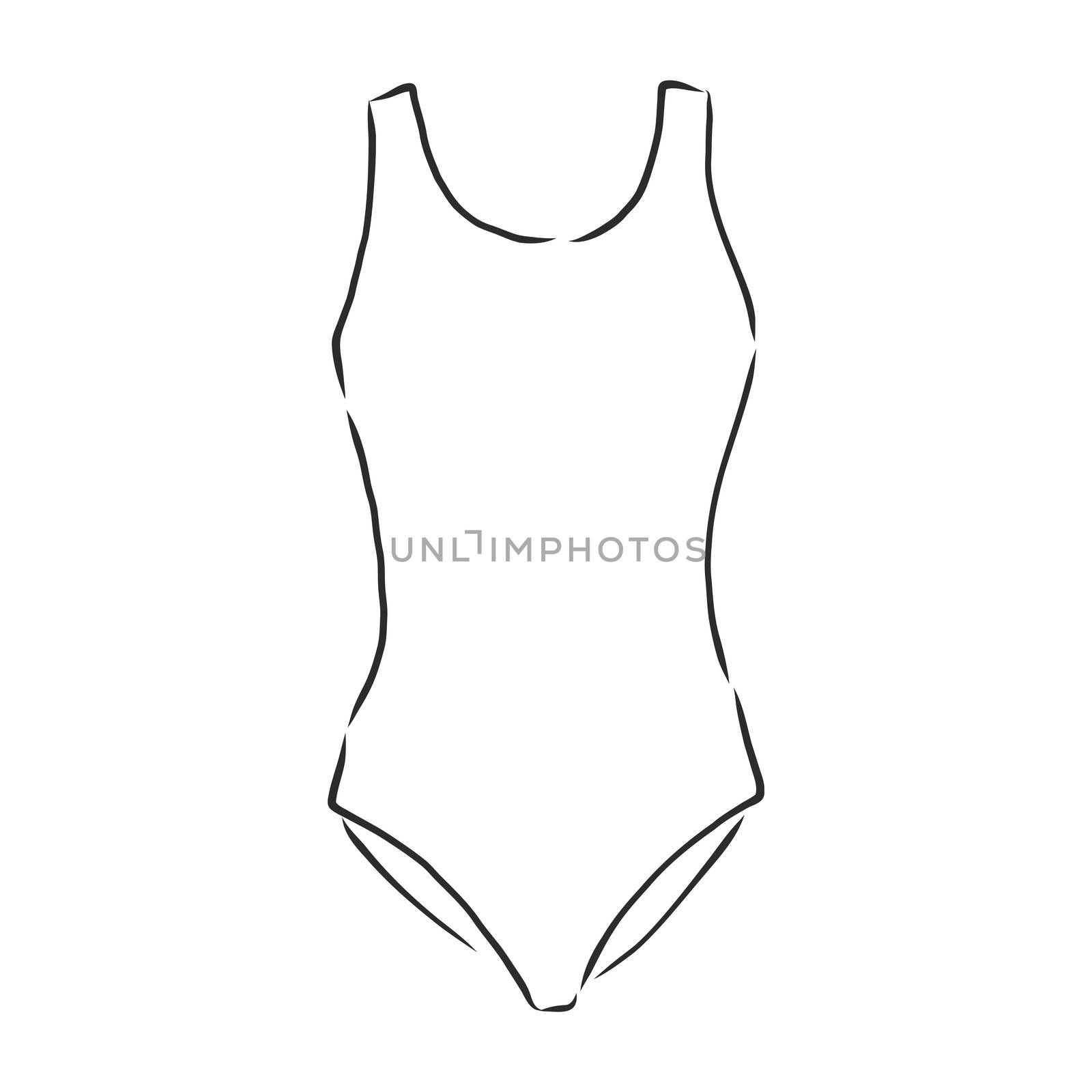 beautiful woman bodies in bikini vector illustration . swimsuit, vector sketch illustration by ekaterina