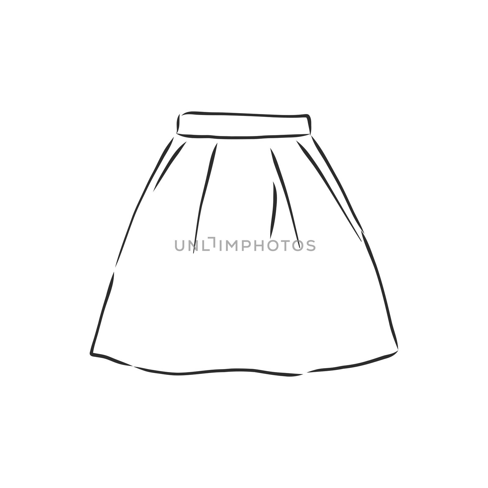 Vector illustration of skirts. Women's clothes, skirt, vector sketch illustration by ekaterina