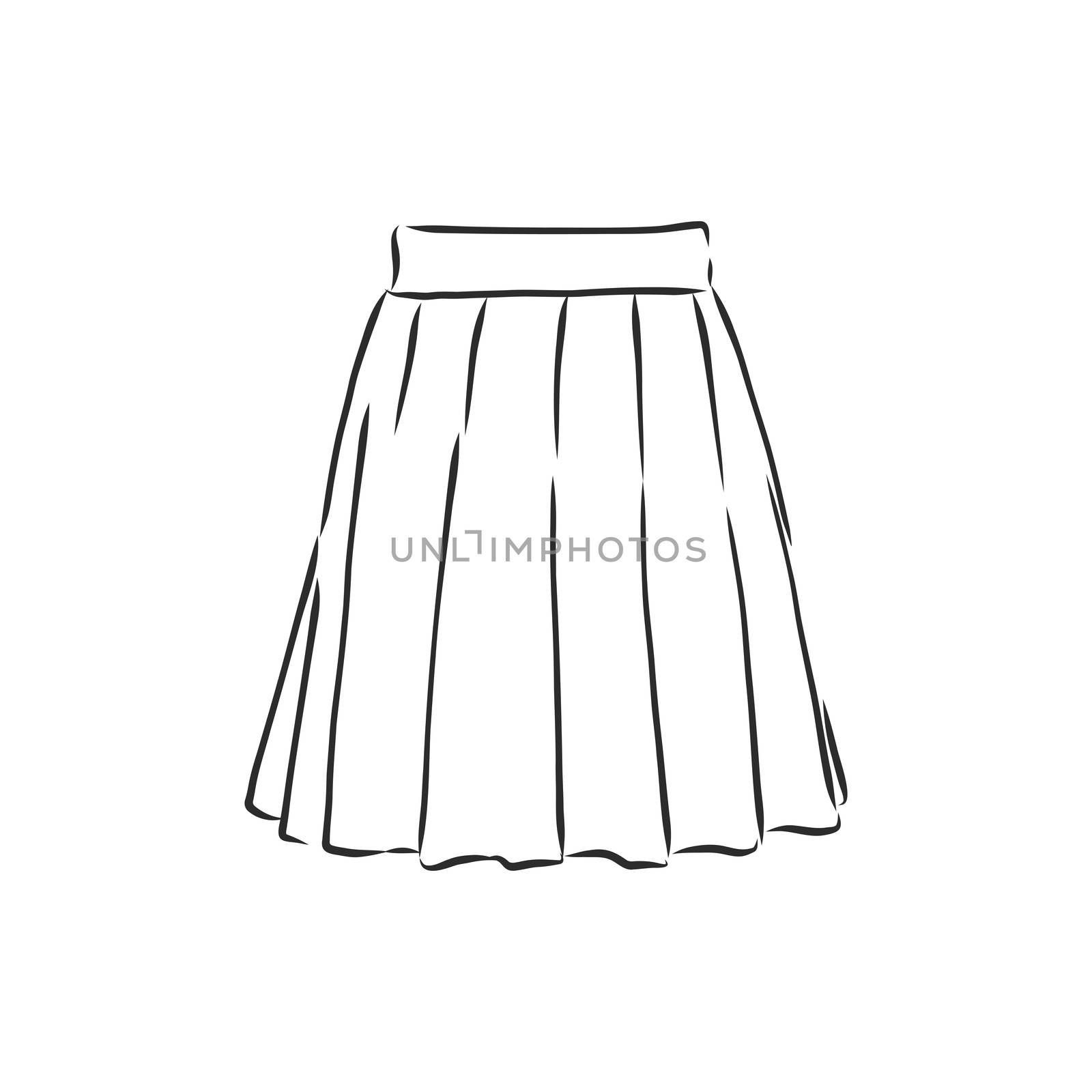 Vector illustration of skirts. Women's clothes