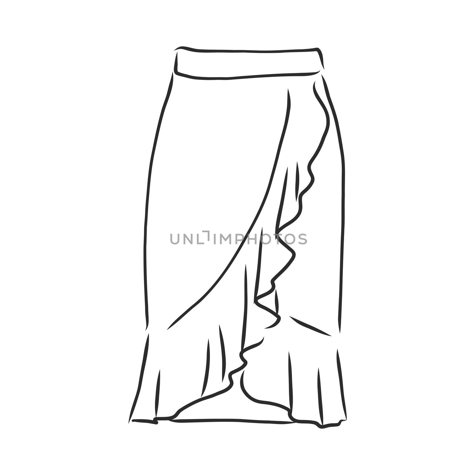 Vector illustration of skirts. Women's clothes