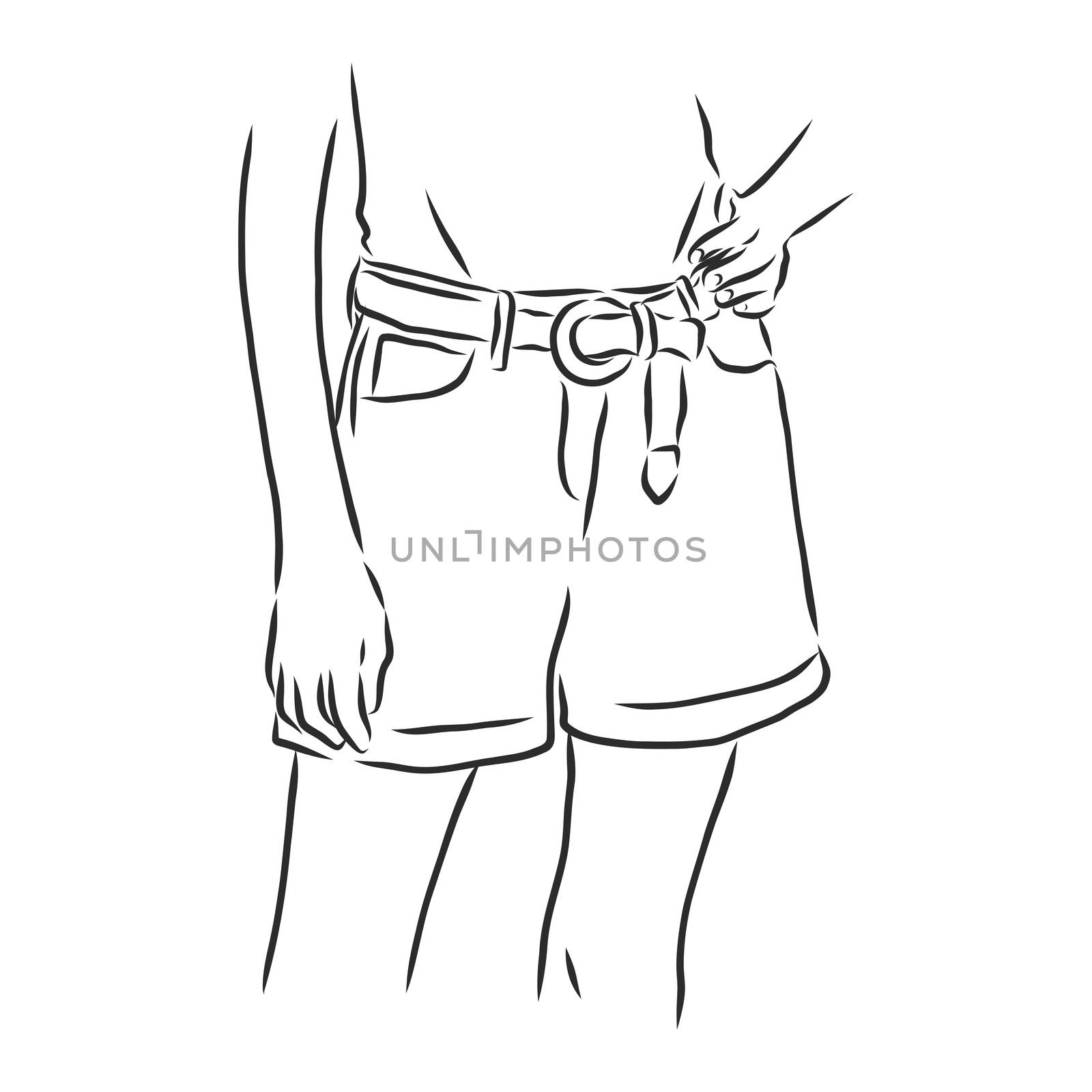 Vector illustration of shorts. Casual clothes. shorts, vector sketch illustration by ekaterina