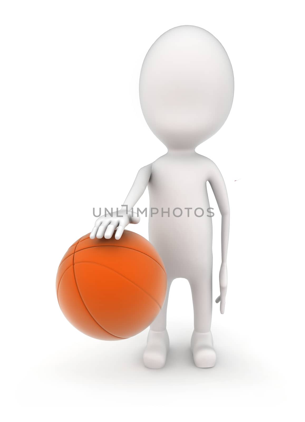 3d man playing with basket ball concept by qualityrender