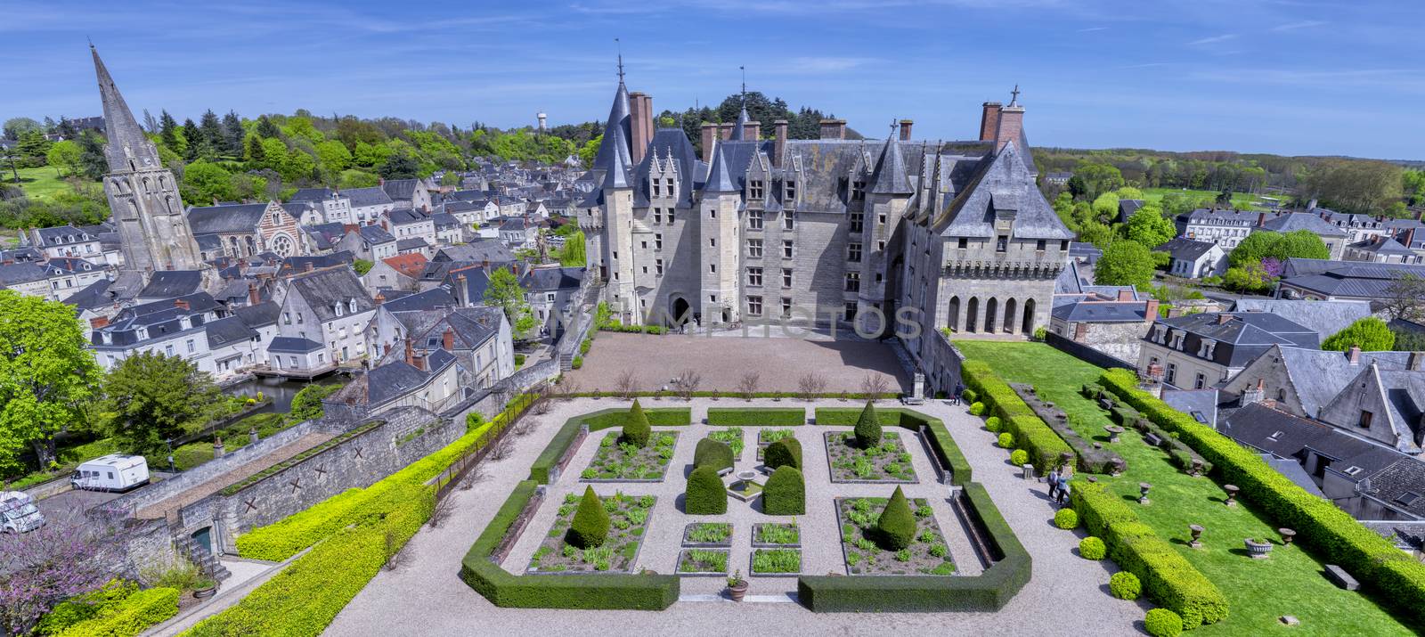 Langeais Castle with beautiful gardens, France. by CreativePhotoSpain