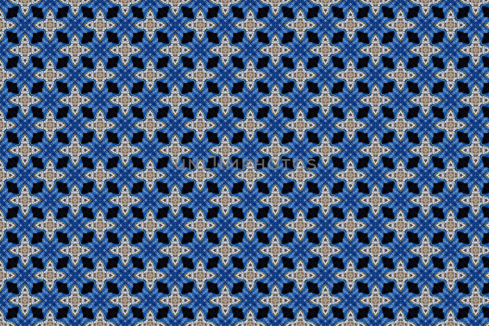 Abstract decorative textured mosaic background. Seamless pattern. Blue.