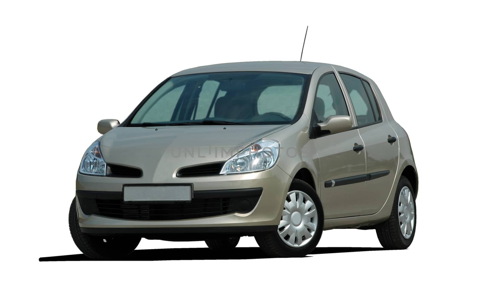 small car on white background