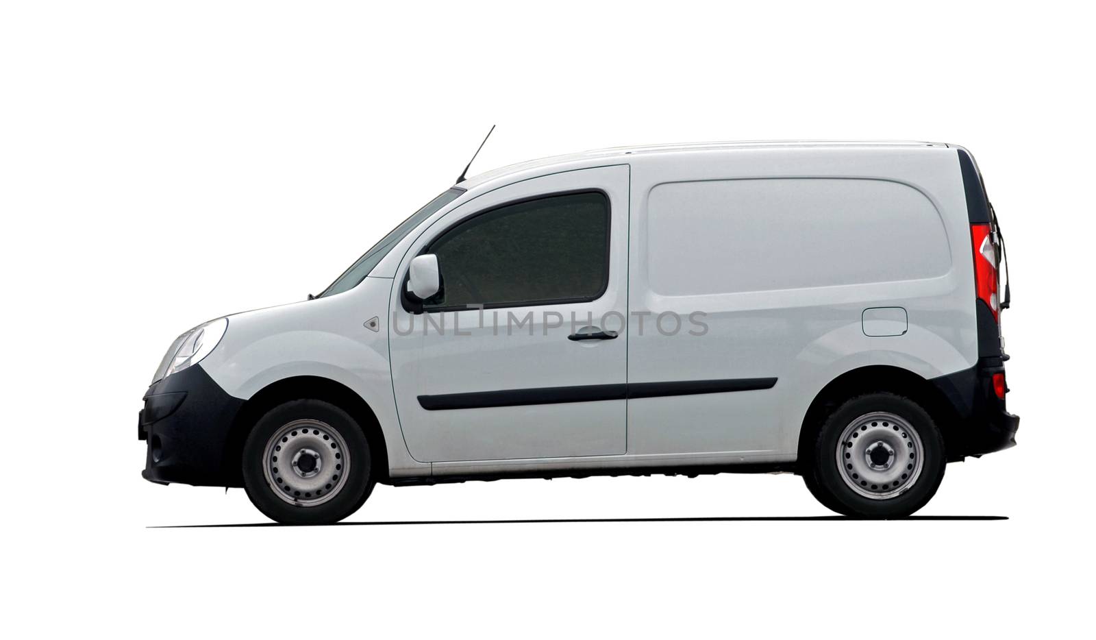 Cargo van car on white background