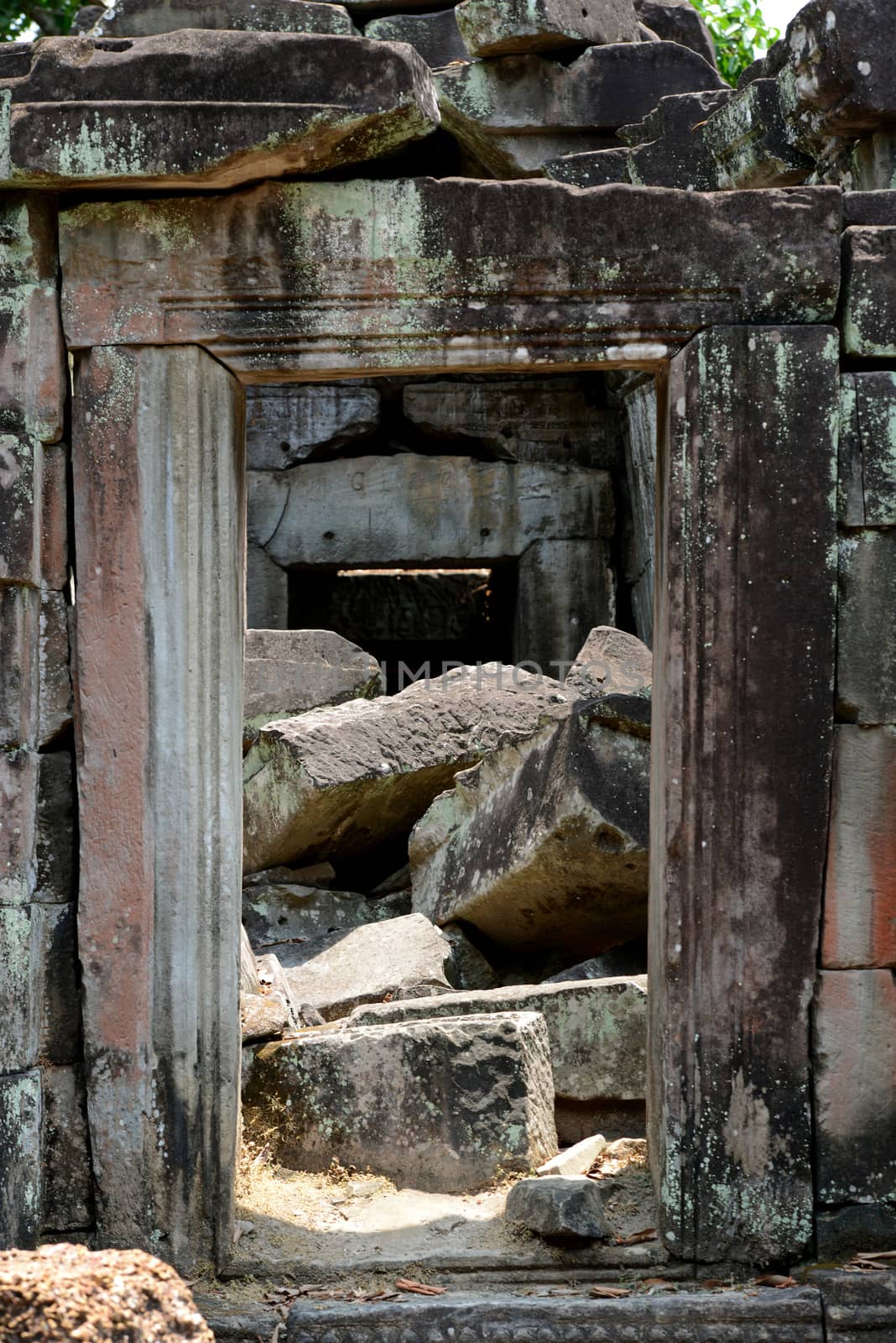 The Temple of  Ta Prohm in the Temple City of Angkor near the City of Siem Reap in the west of Cambodia.   Cambodia, Siem Reap, April 2014