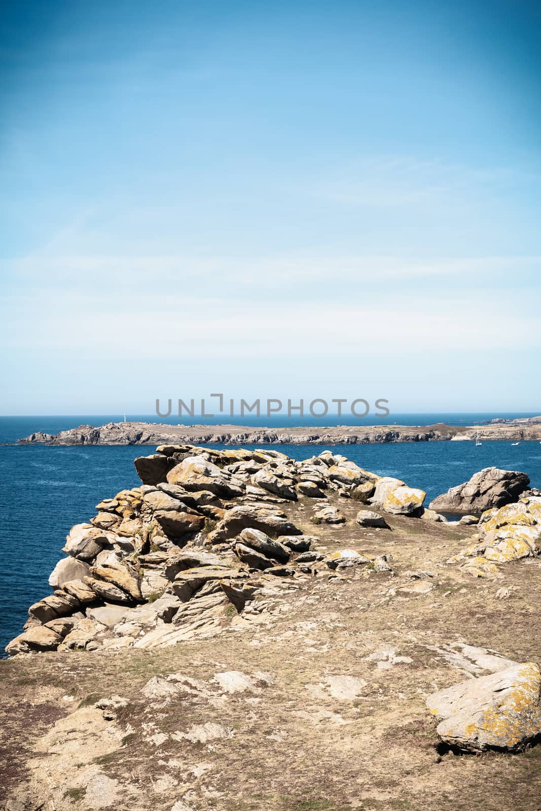view of the rocky coast of the island of Yeu, Vendee, France by AtlanticEUROSTOXX