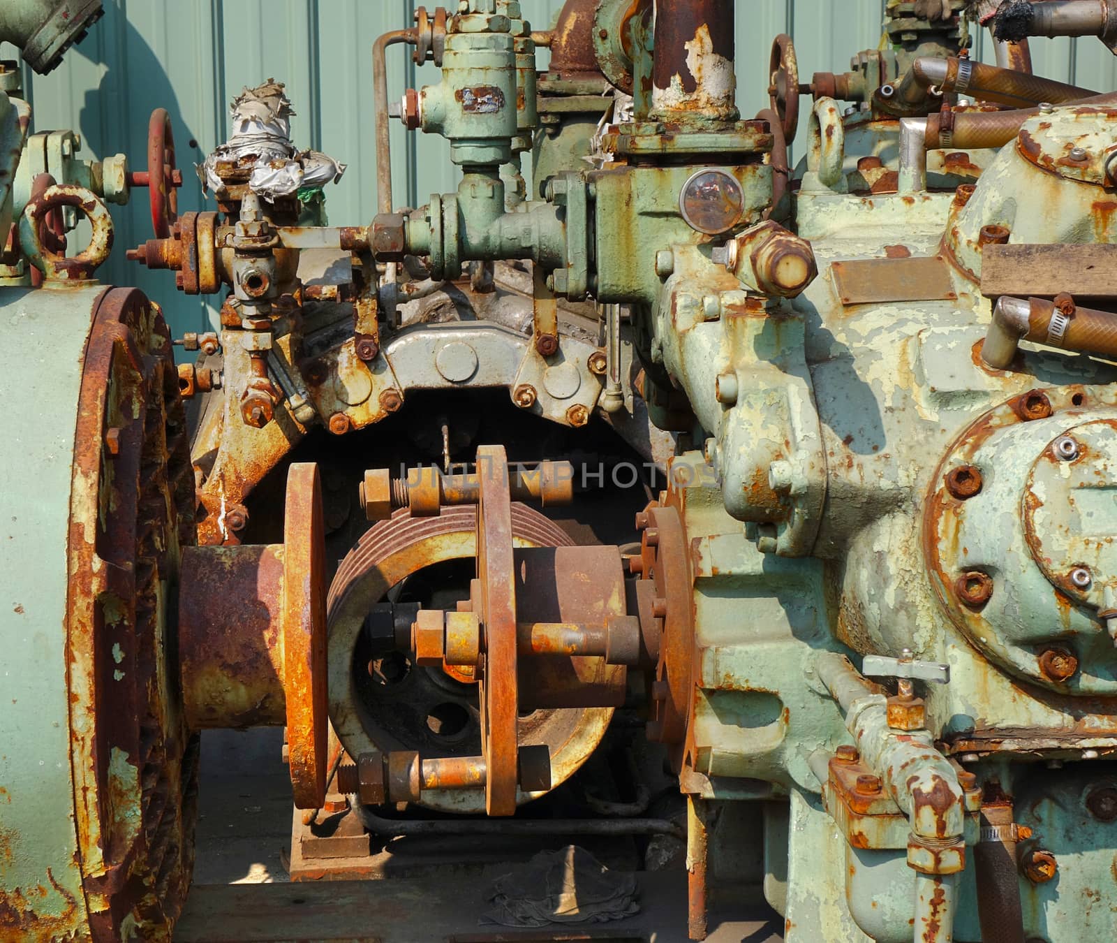 Abandoned industrial equipment is left to corrode and rust