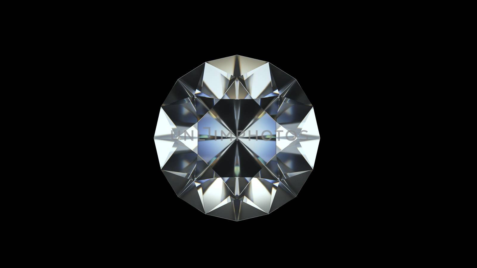 3D animation of shining diamonds on black isolated background. Over look. by ViktorAxelsen