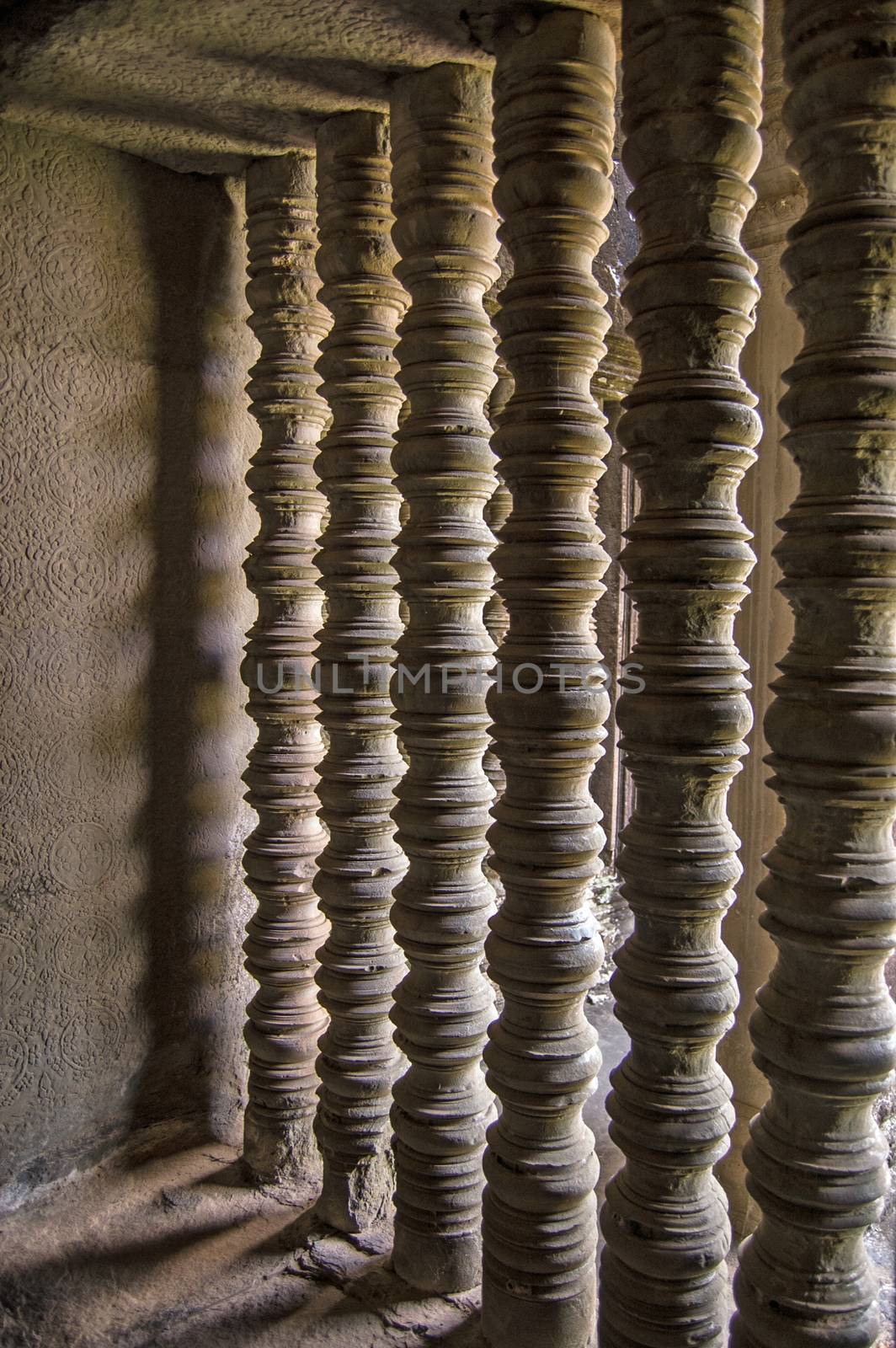 Carved window bars, Angkor Wat by BasPhoto