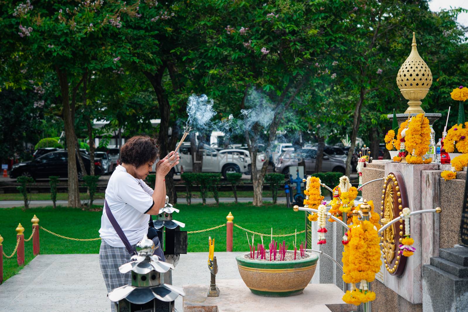 Thai buddhism pray for benefaction worship by PongMoji