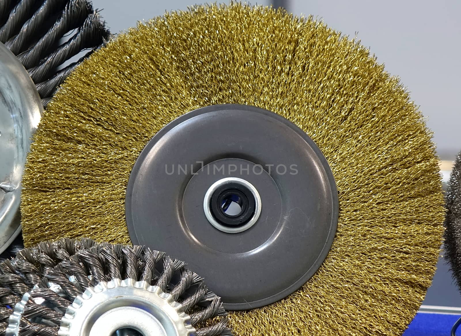Large industrial wire brush attachment with steel bristles
