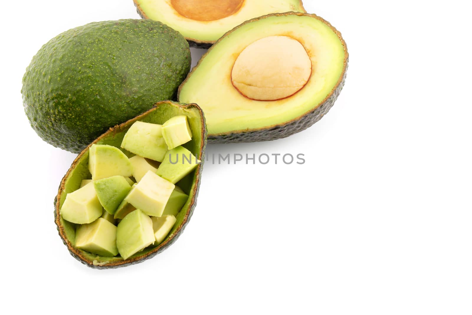 Fresh avocado fruits isolated on white background by freedomnaruk