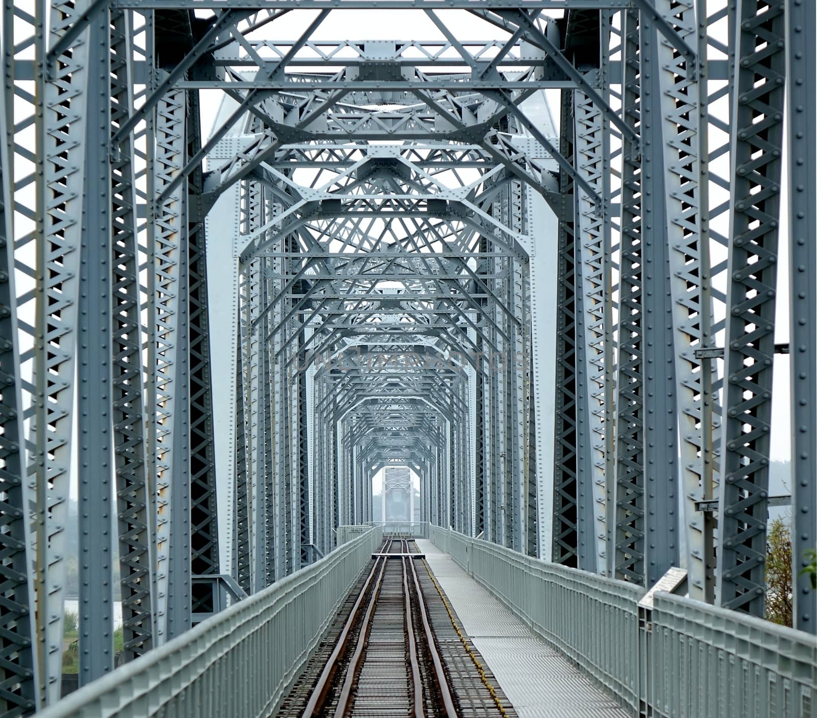 Vintage iron railway bridge dating back one hundred years