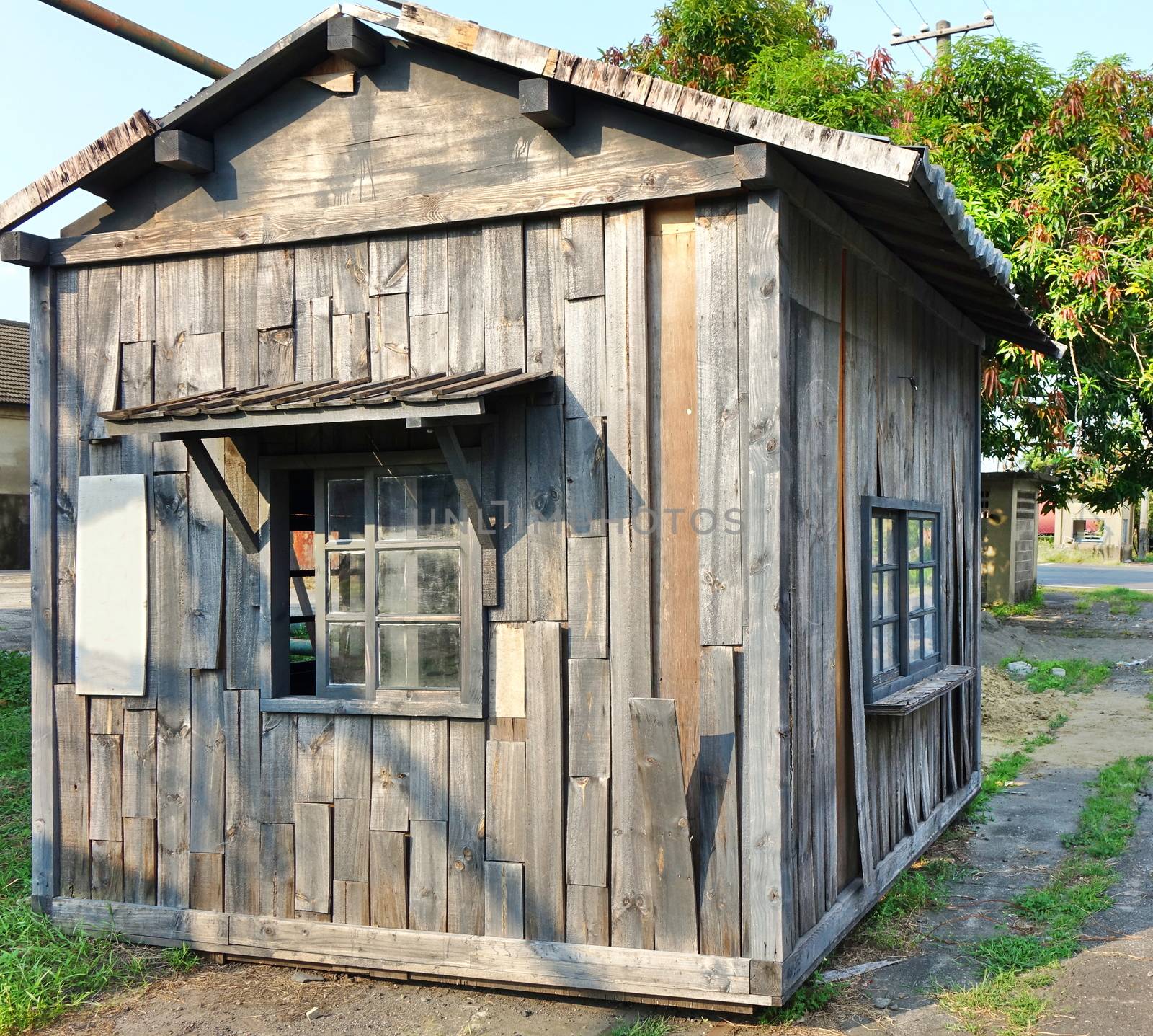 An old wooden shed that shows signs of decay