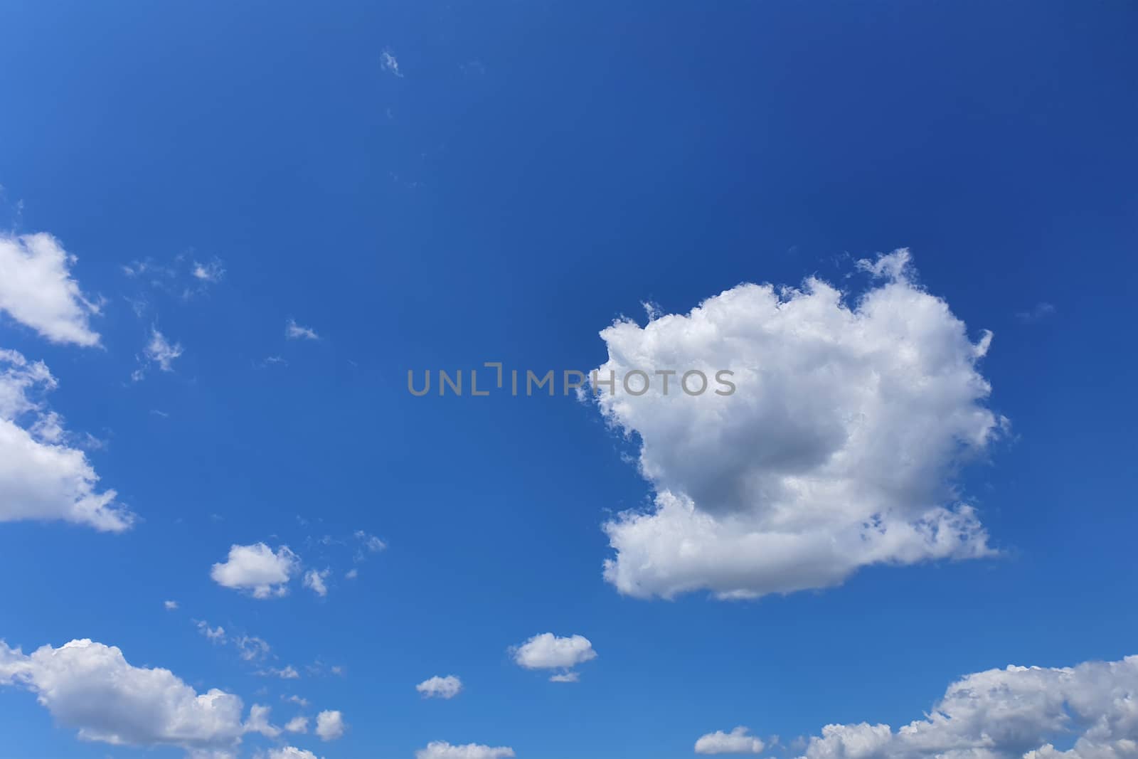 white clouds on blue sky background, design element