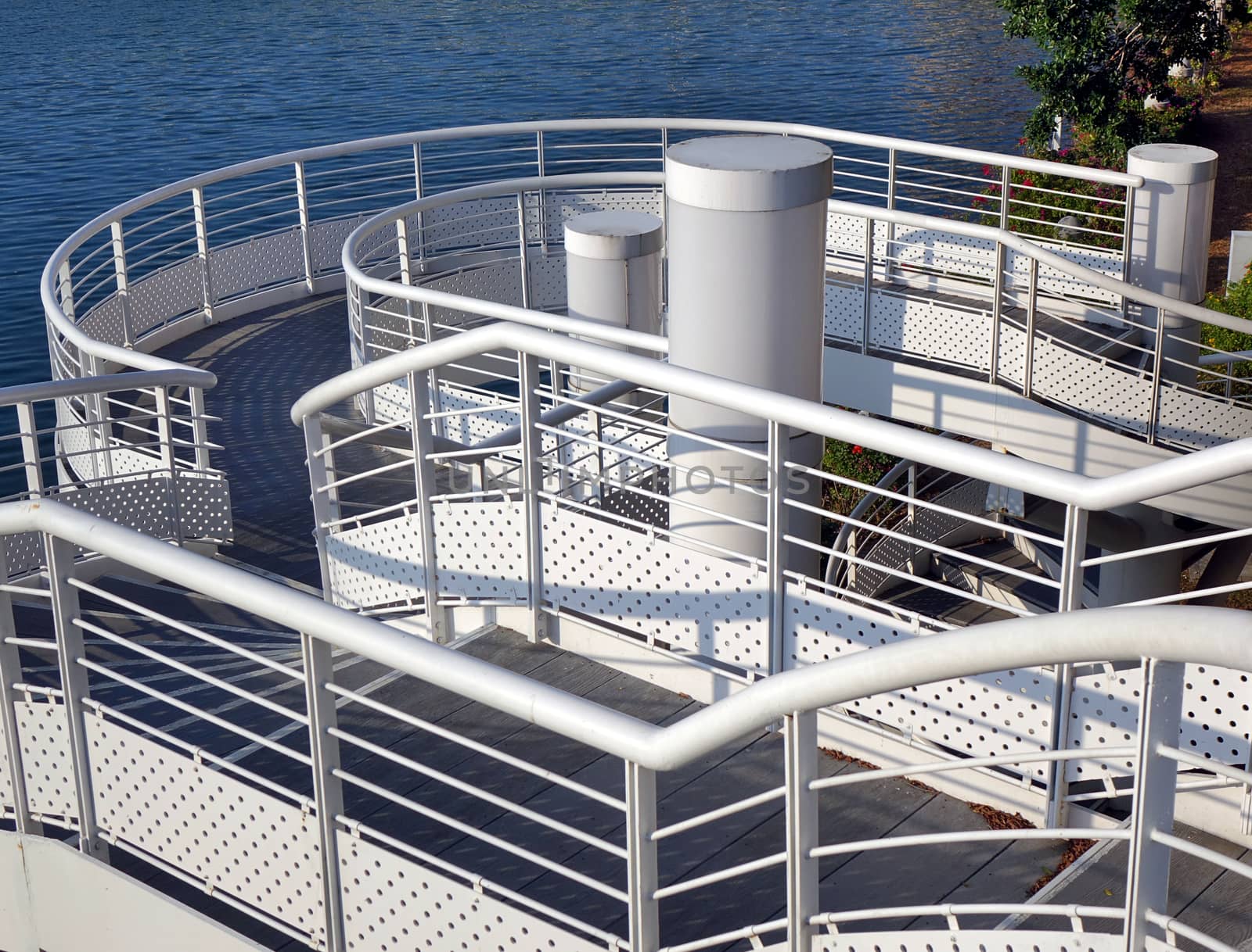 A winding staircase by the banks of the river