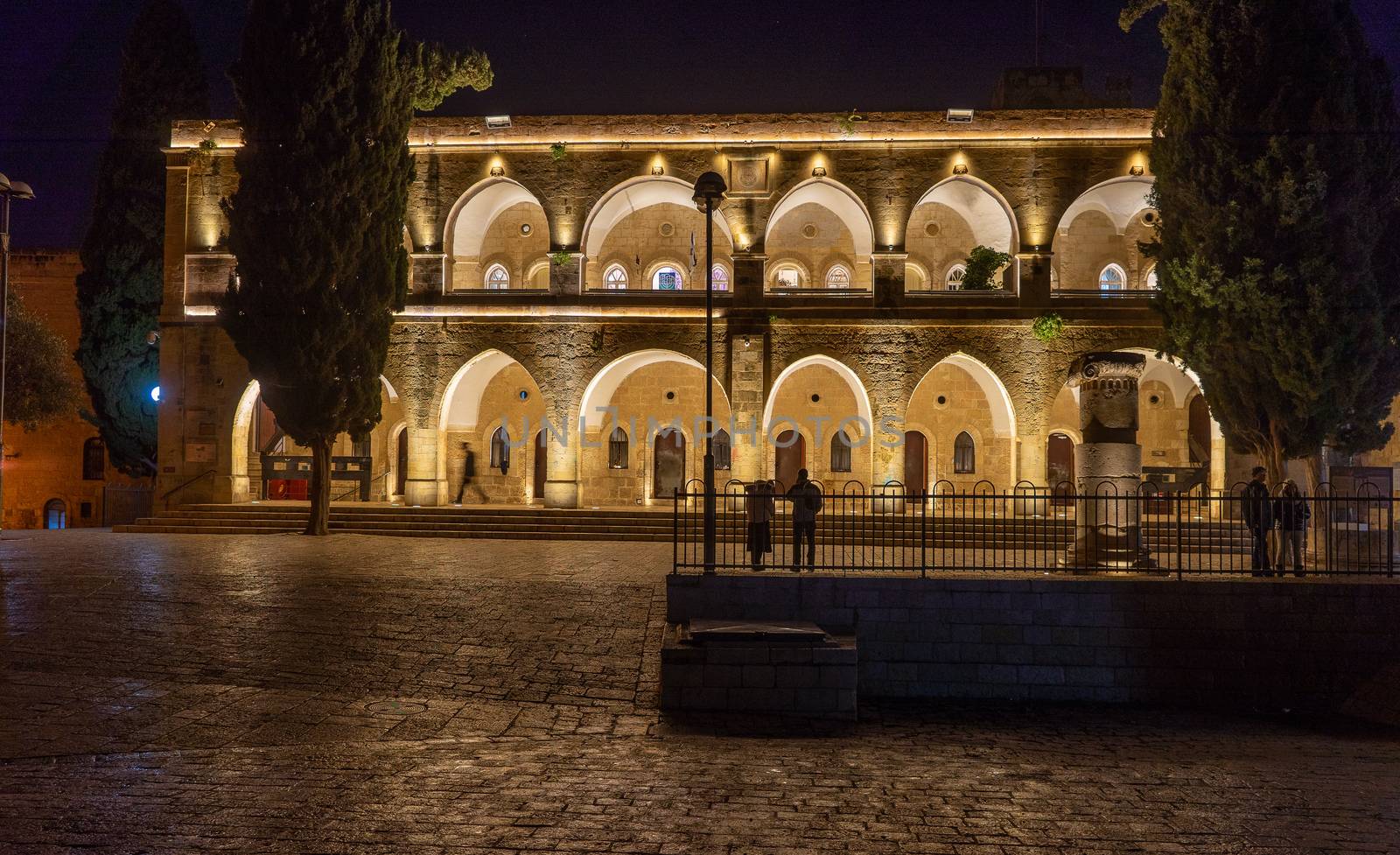 Night travel on old city jerusalem dark streets