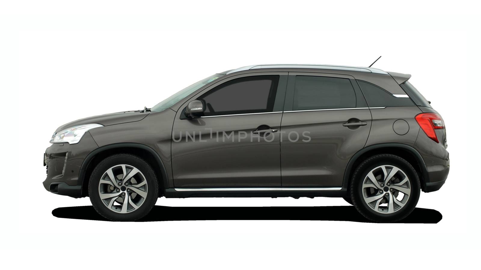 gray SUV on a white background