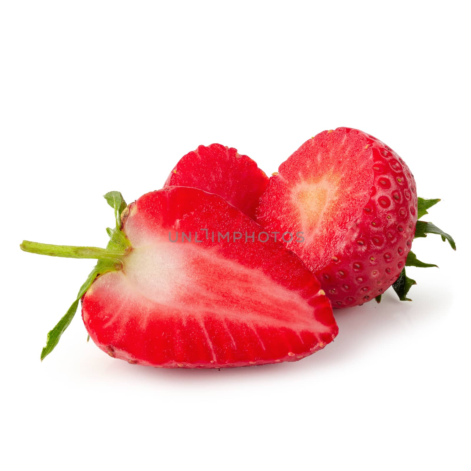 Fresh strawberries isolated on a white background