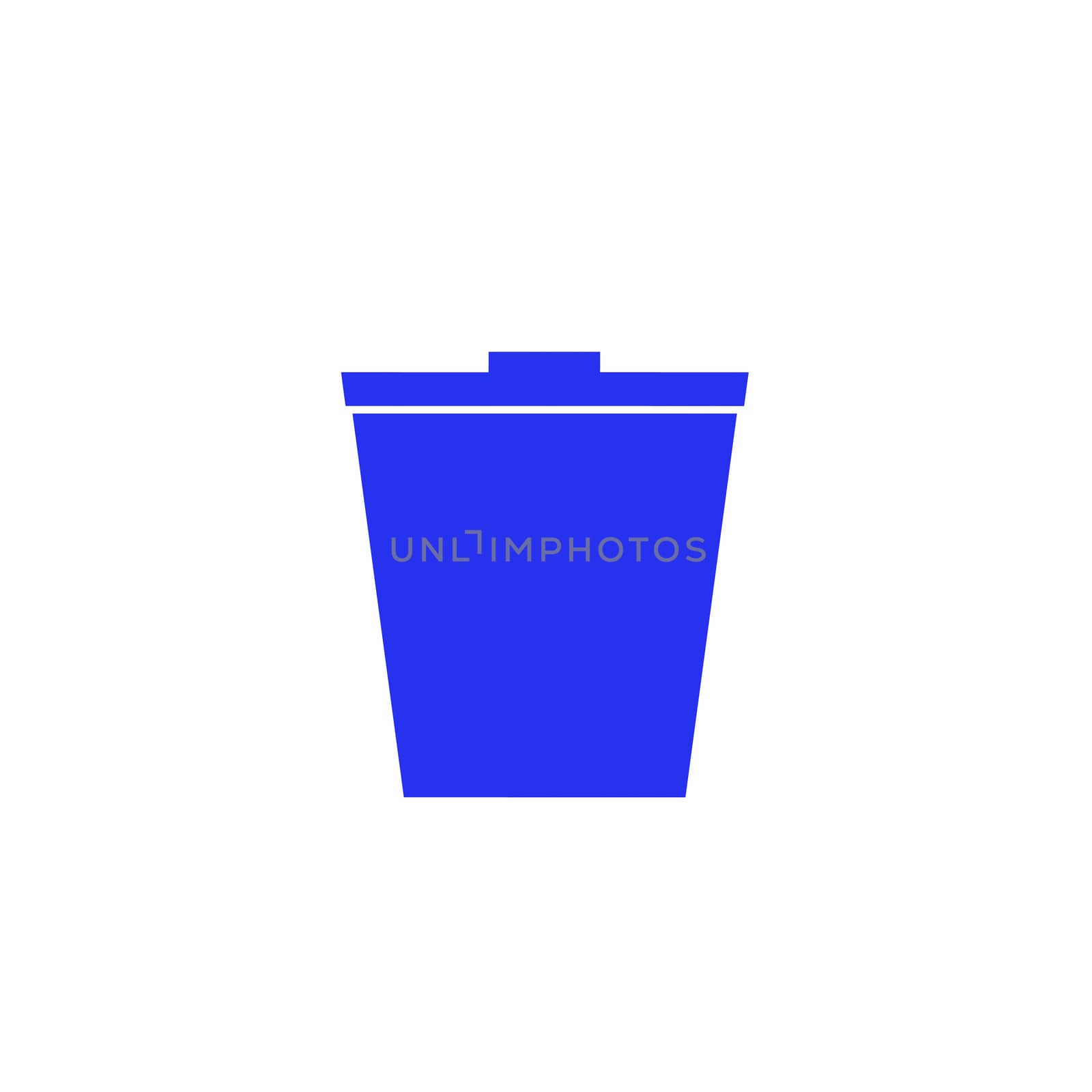 Waste bin icon on white background.
Computer data erasing symbol.