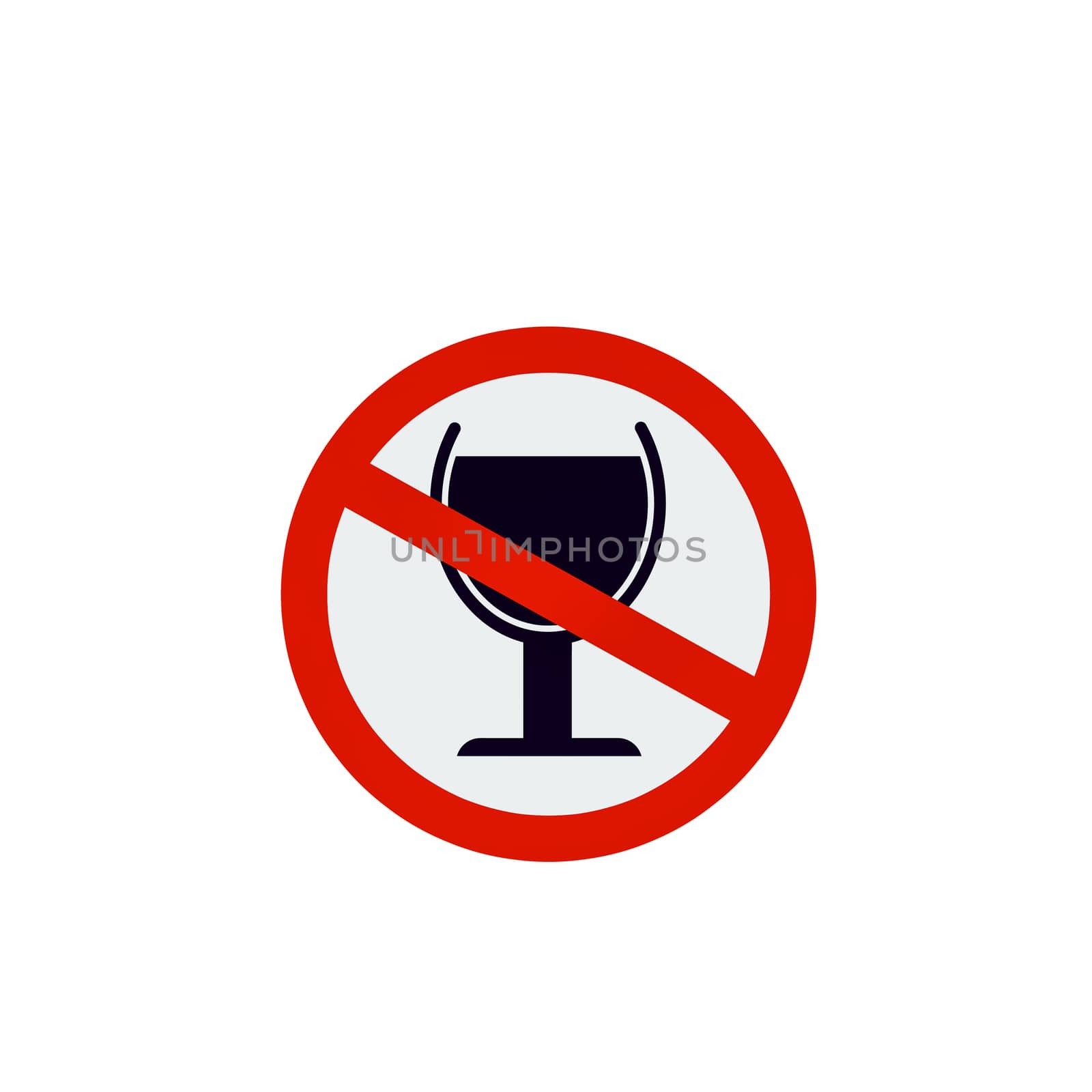 No alcohol drinks icon on white background.Prohibits, Drunk not to drive.