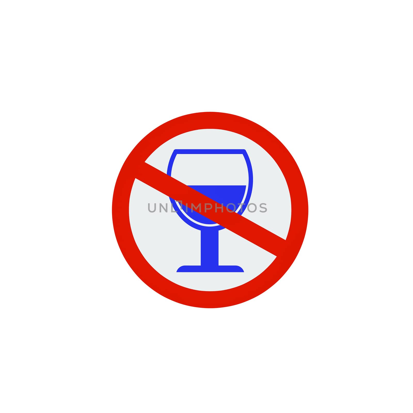 No alcohol drinks icon on white background.Prohibits, Drunk not to drive. by praditlohhana