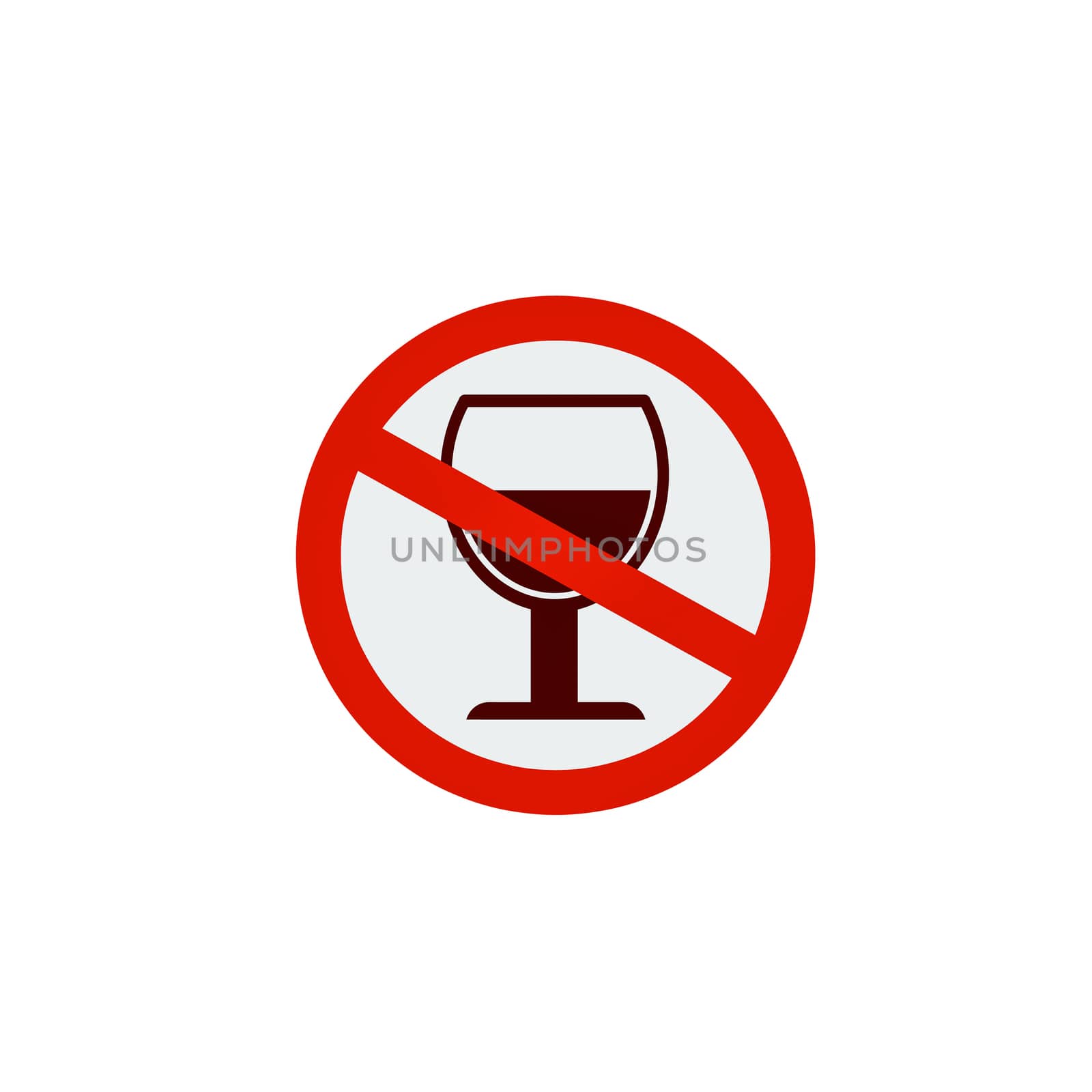 No alcohol drinks icon on white background.Prohibits, Drunk not to drive. by praditlohhana