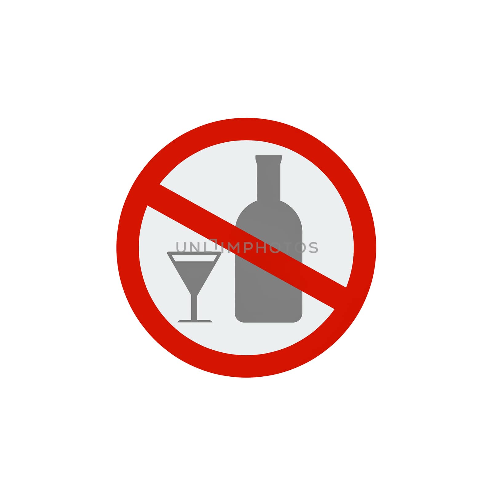 No alcohol drinks icon on white background.Prohibits, Drunk not to drive. by praditlohhana