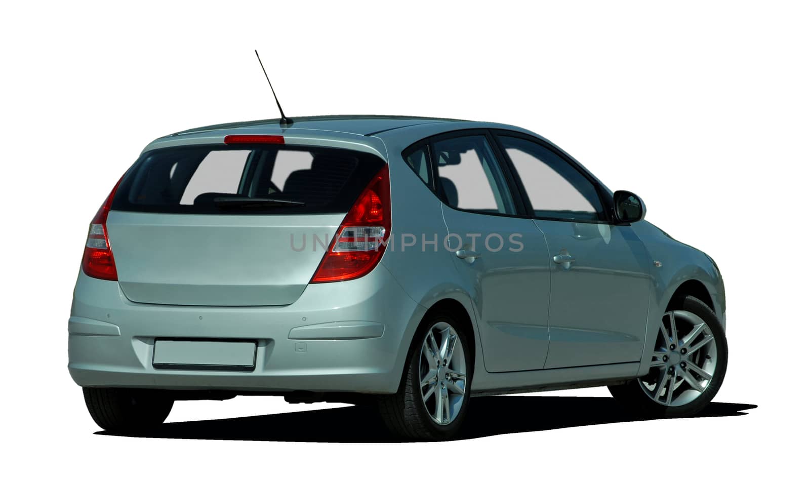 gray car on white background