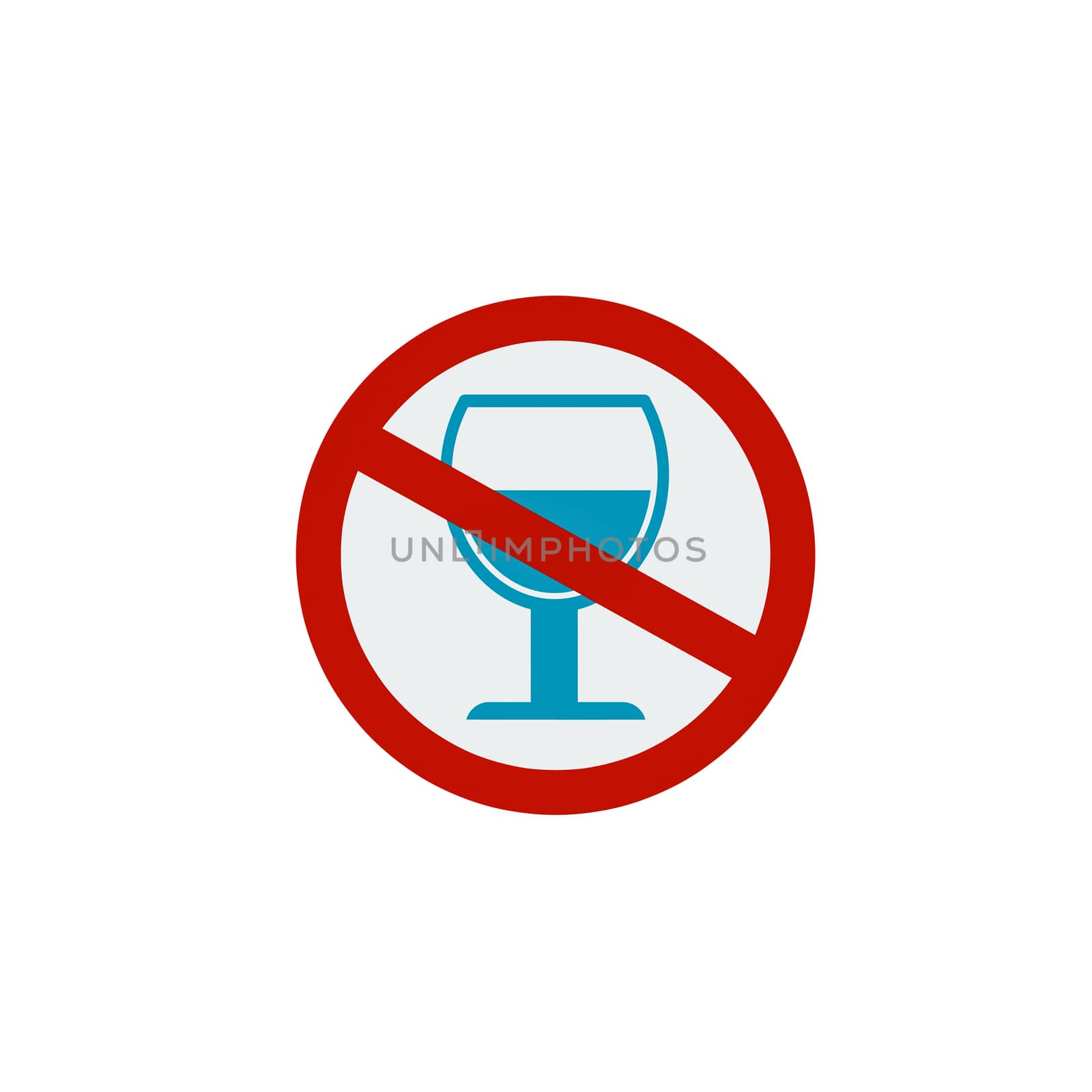 No alcohol drinks icon on white background.Prohibits, Drunk not to drive. by praditlohhana